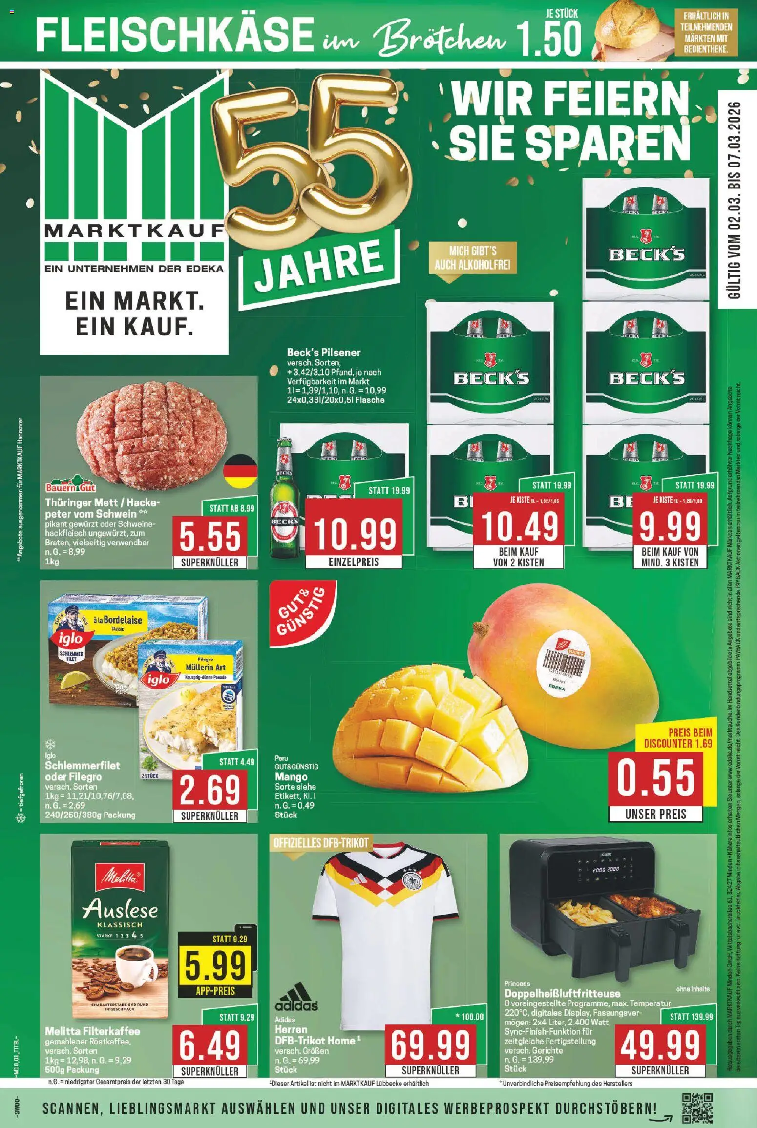 Marktkauf Prospekt 	 – gültig ab 02.03.2026 | Seite: 1 | Produkte: Iglo, Mango, Iglo schlemmerfilet, Hackfleisch
