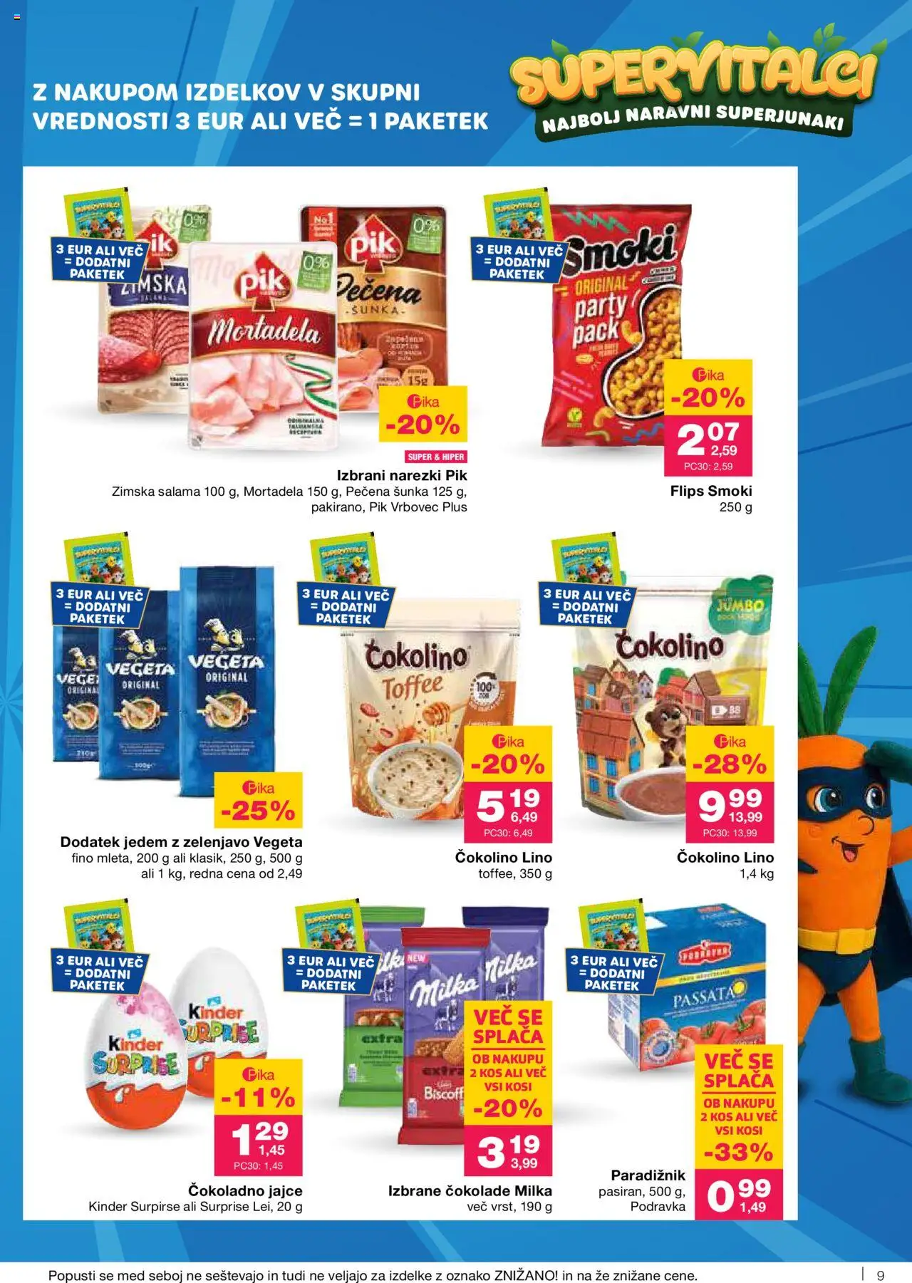 Novi Mercator katalog ponudbe – veljaven od 11.09.2025 | Stran: 9 | Izdelki: Kos, Salama, Sunka, Paradiznik