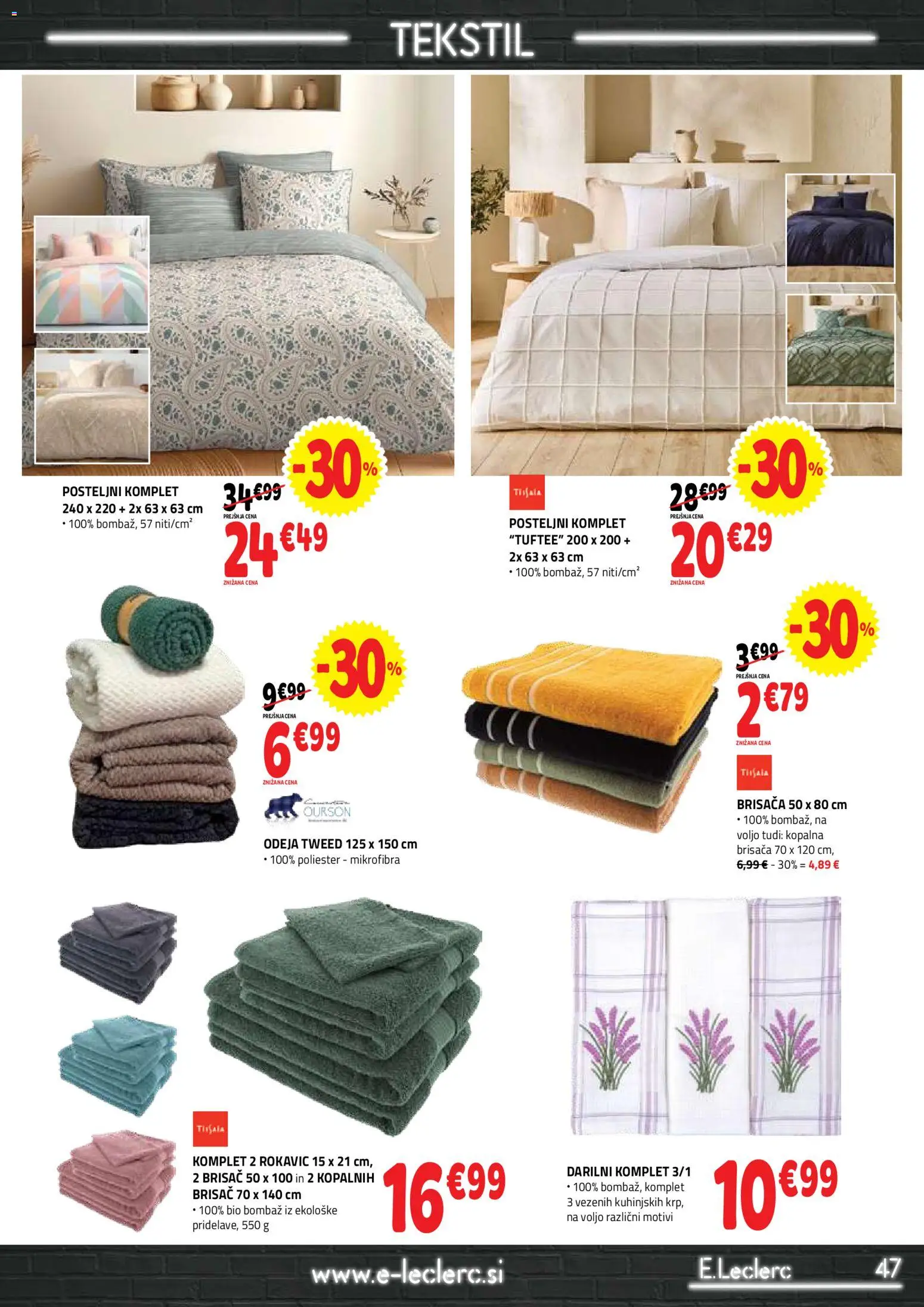 Novi E.leclerc katalog ponudbe – veljaven od 04.03.2026 | Stran: 47 | Izdelki: Brisača, Odeja