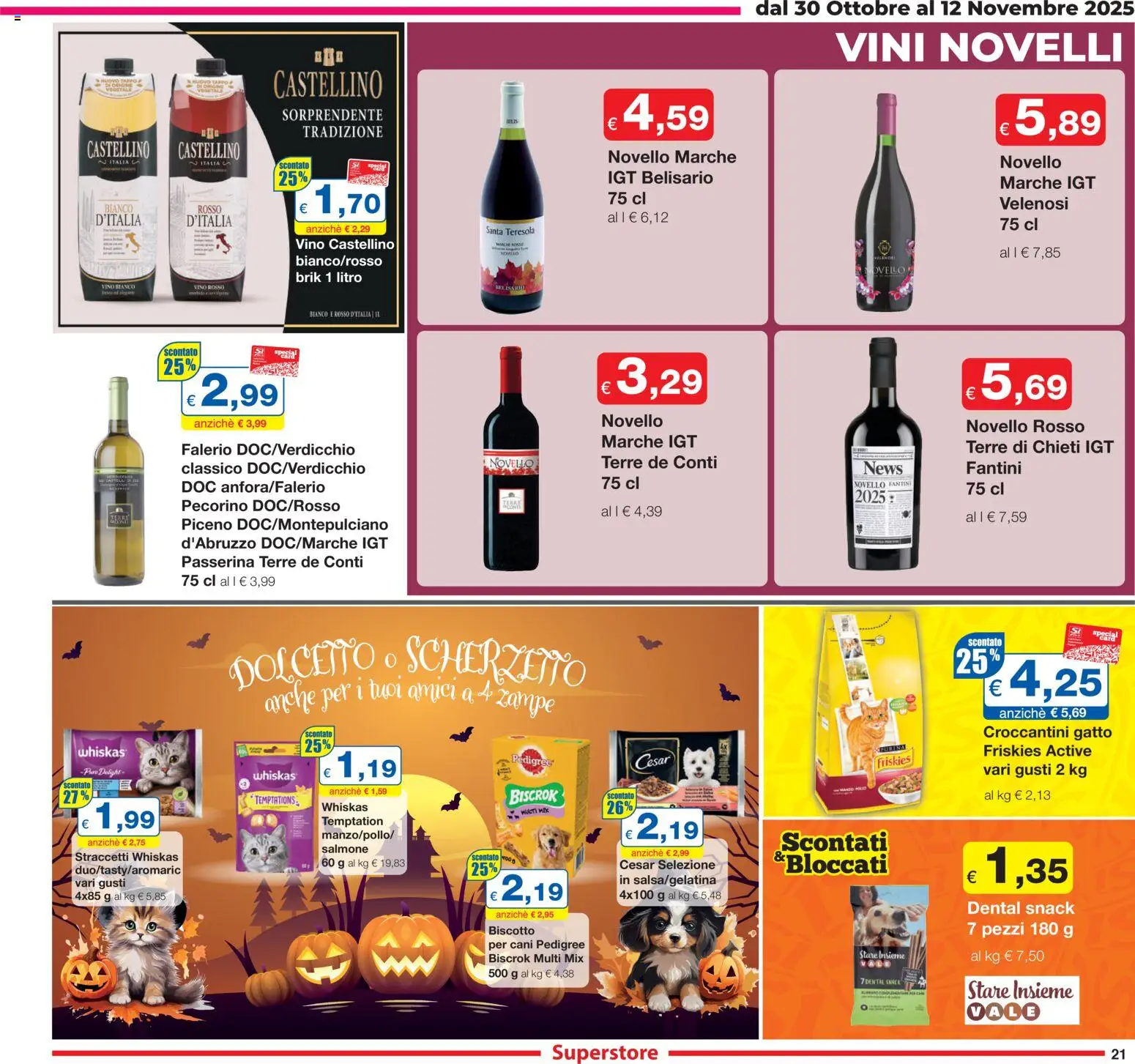Volantino Sì con Te del 30.10.2025 | Pagina: 21 | Prodotti: Salmone, Vino, Pecorino, Vino rosso