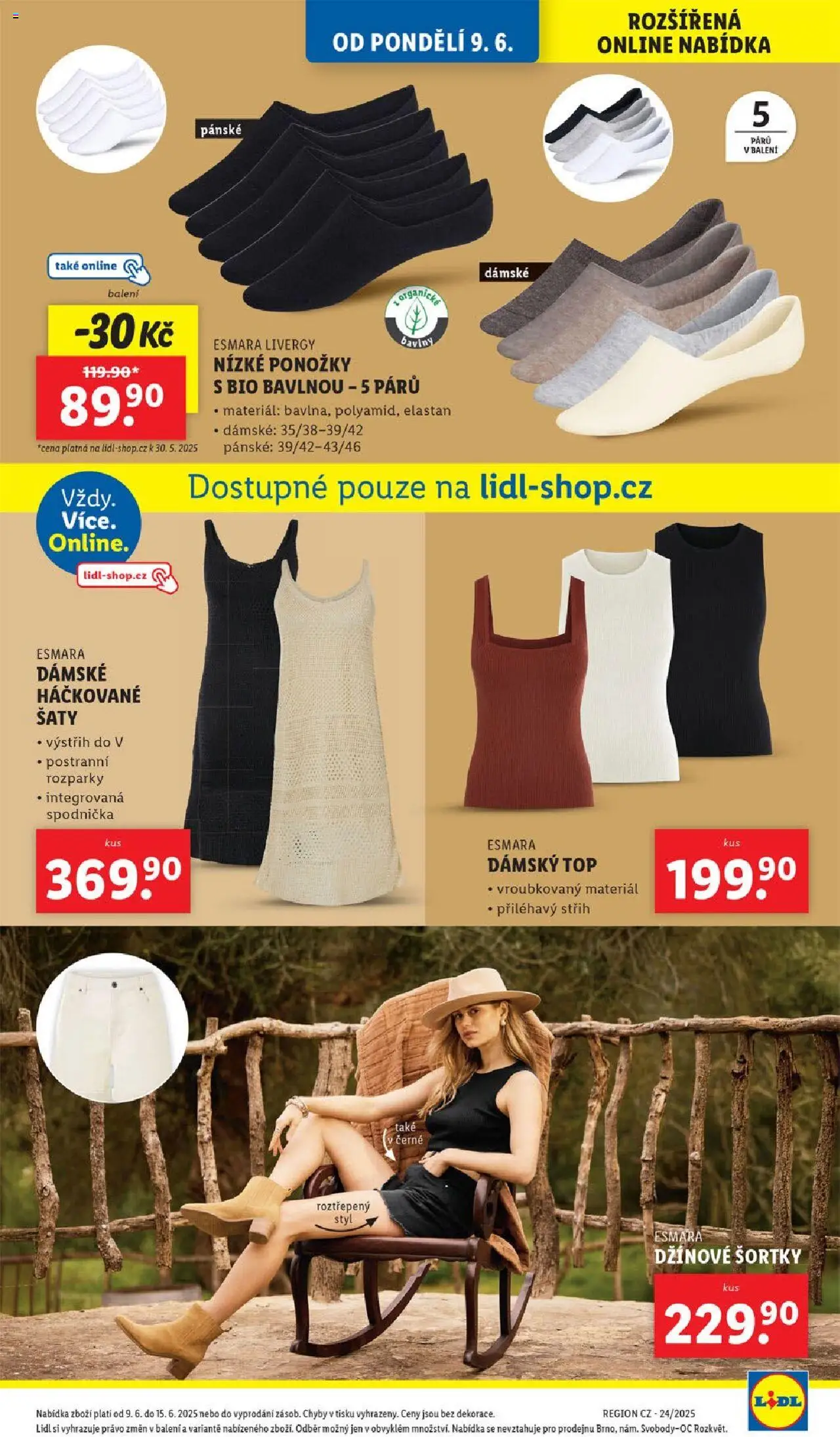 Lidl leták od 09.06.2025 | Strana: 33 | Produkty: Šaty, Ponožky