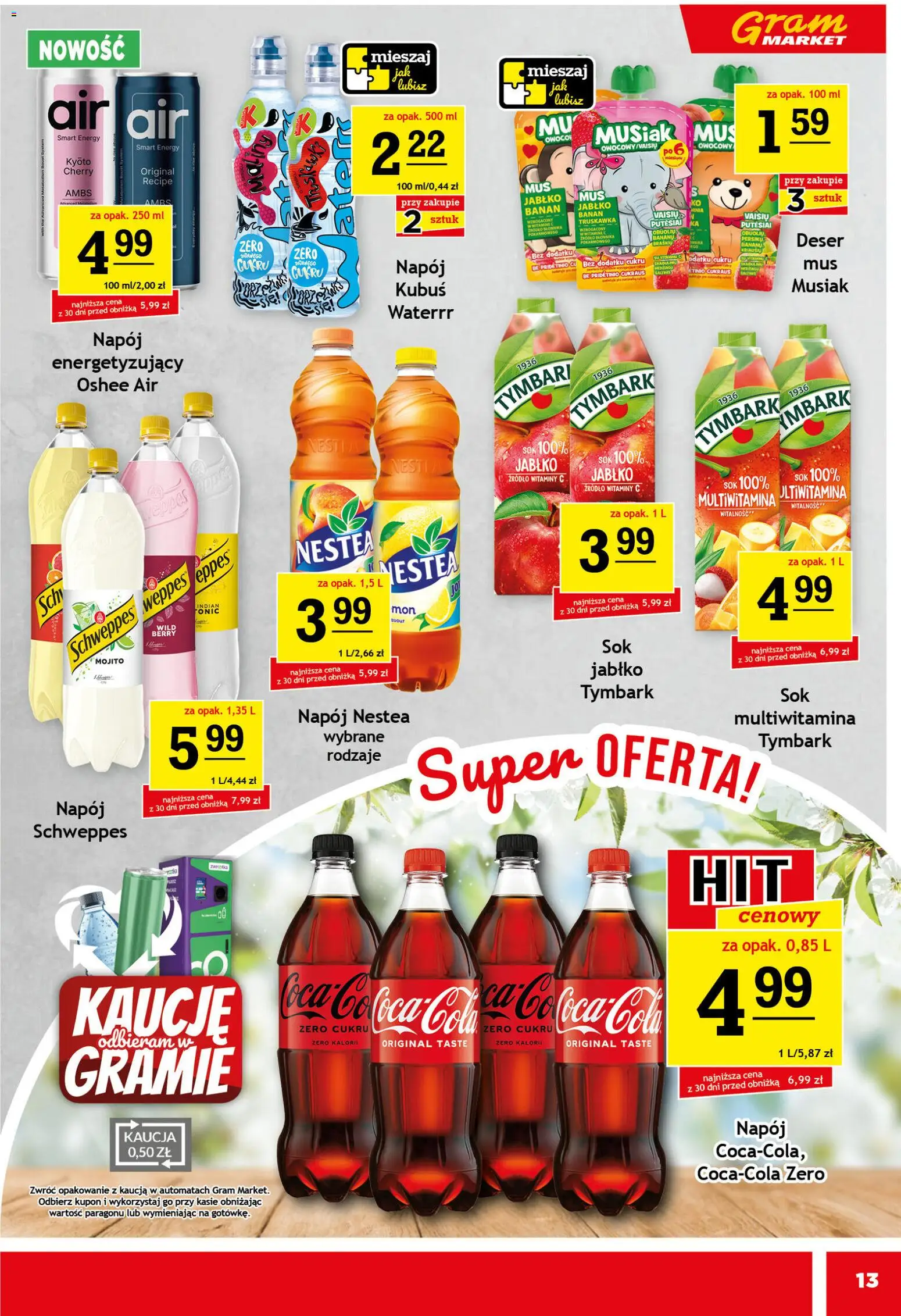 Gram Market gazetka od 18.03.2026 | Strona: 13 | Produkty: Sok, Banan