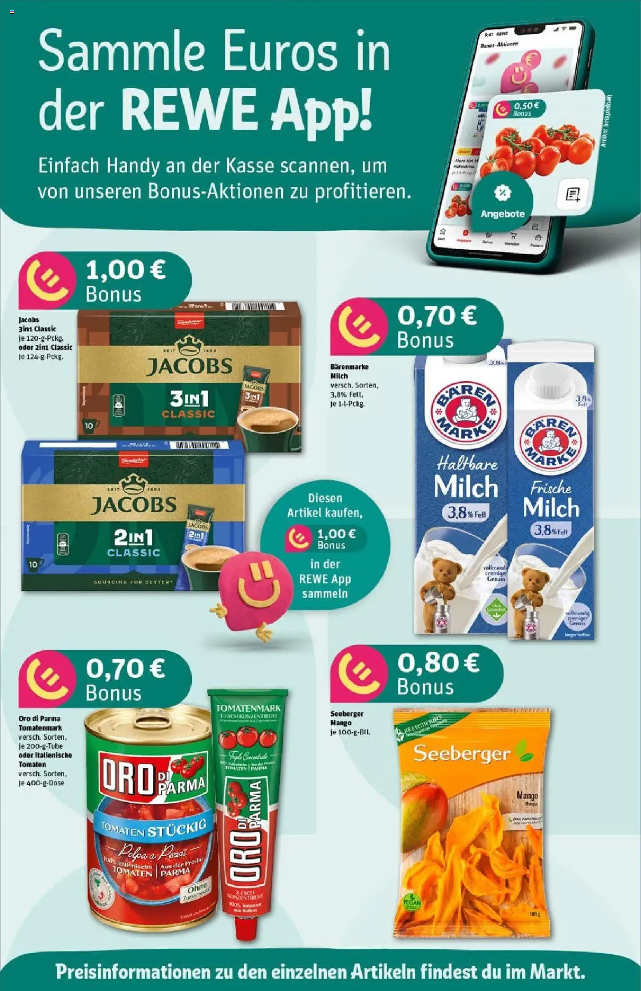 Rewe prospekt Bitburg	 - gültig ab dem 22.06.2025 | Seite: 2 | Produkte: Milch, Tomaten, Oro di parma, Mango