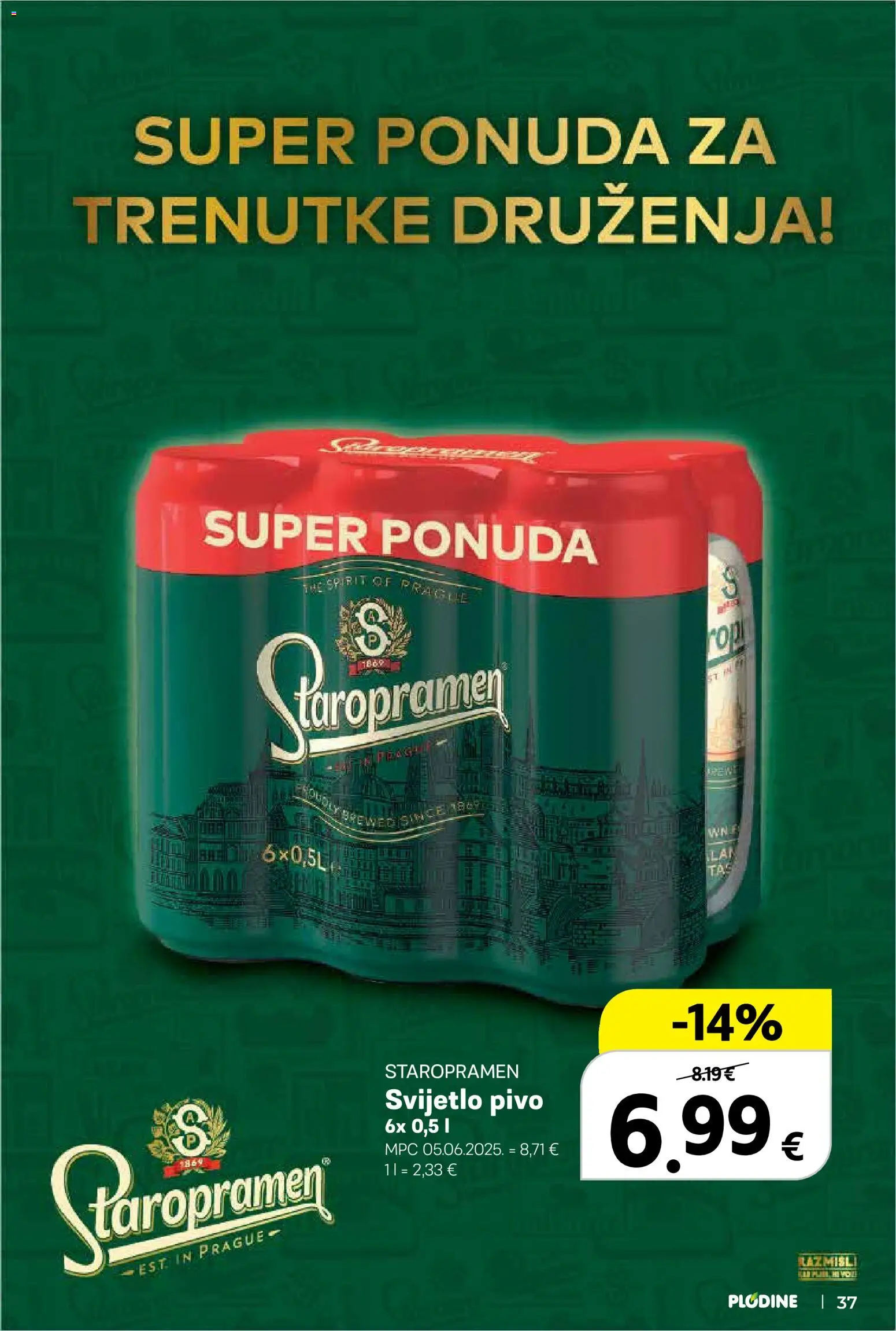 Plodine katalog | vrijedi od 17.12.2025 | Stranica: 37 | Proizvodi: Staropramen, Pivo