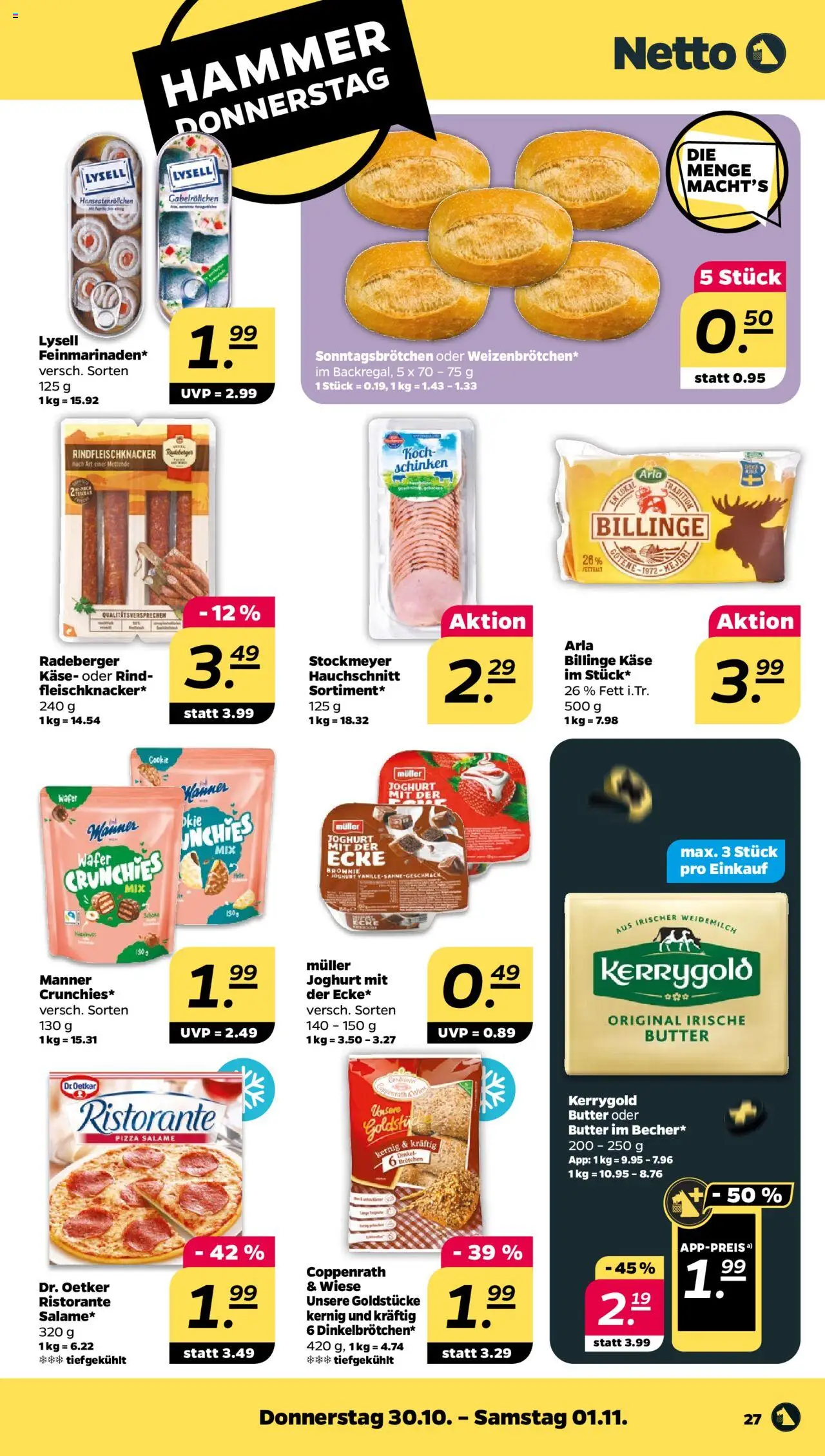 Netto Prospekt 	 – gültig ab 27.10.2025 | Seite: 29 | Produkte: Ristorante, Butter, Schinken, Pizza