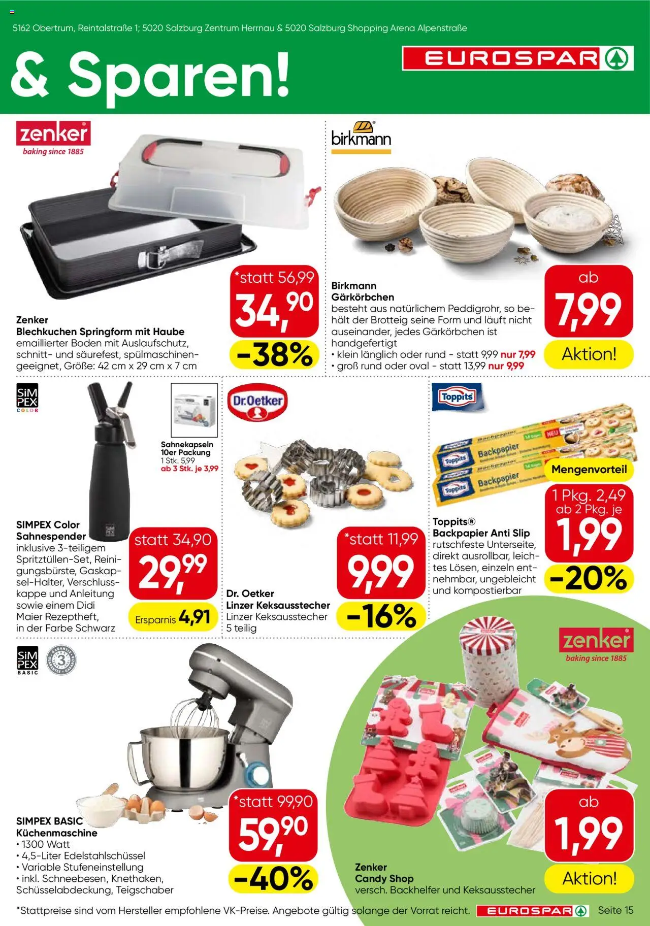 Eurospar Flugblatt - Salzburg gültig ab 09.10.2025 | Seite: 15 | Produkte: Slip, Kappe