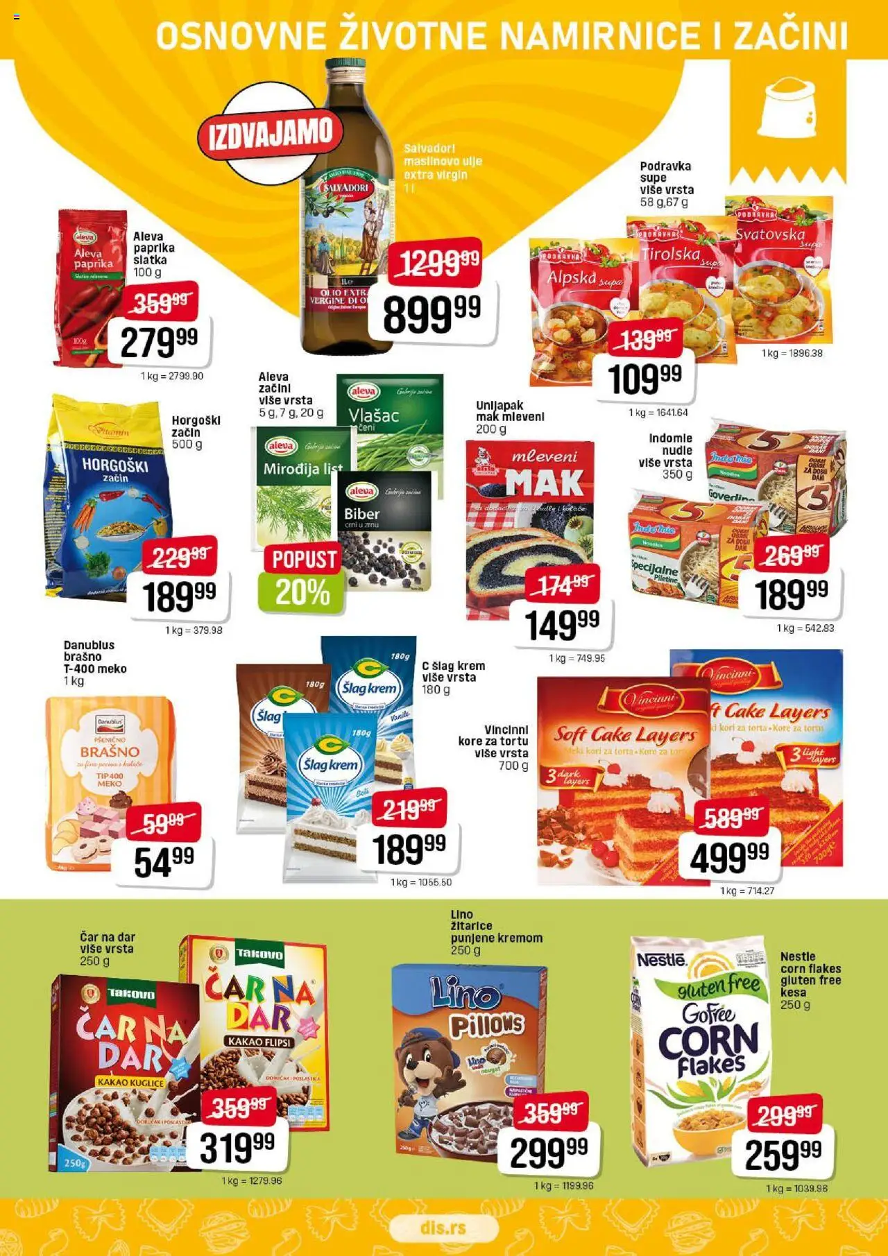 Super DIS katalog - važi od 14.08.2025 | Strana: 7 | Proizvode: Brašno, Podravka, Kore za tortu, Maslinovo ulje