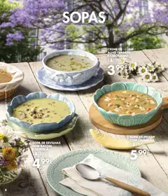 Pré-visualização SOPA DE ERVILHAS COM BACON E HORTELA, Pea soup with bacon and mint, 900g válido de 03.03.2026 | Página: 8 | Produtos: Alho francês, Hortelã, Camarão, Peixe