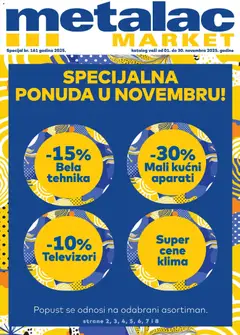 Metalac Market katalog - pregled Metalac Market kataloga - važi od 01.11.2025