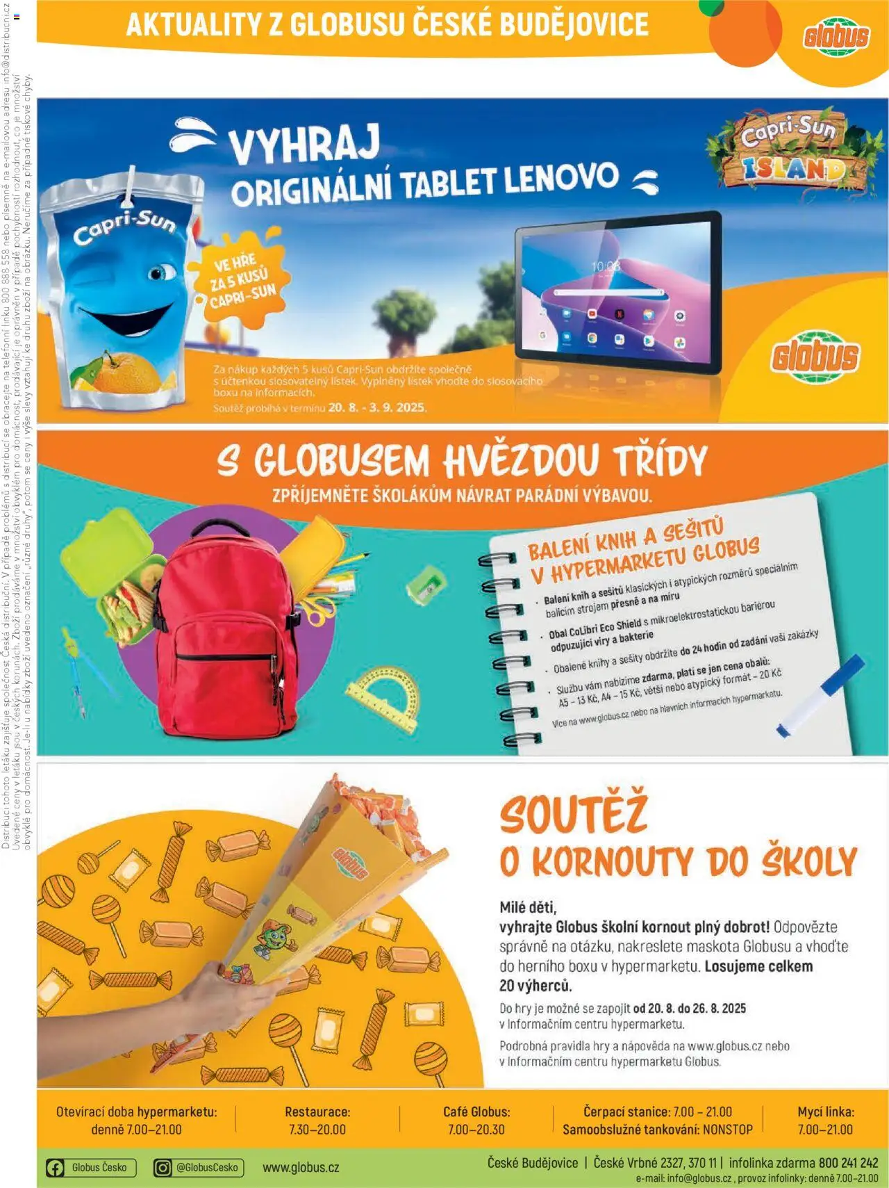 Globus leták - České Budějovice od 20.08.2025 | Strana: 34 | Produkty: Globus, Sešity, Tablet, Capri Sun