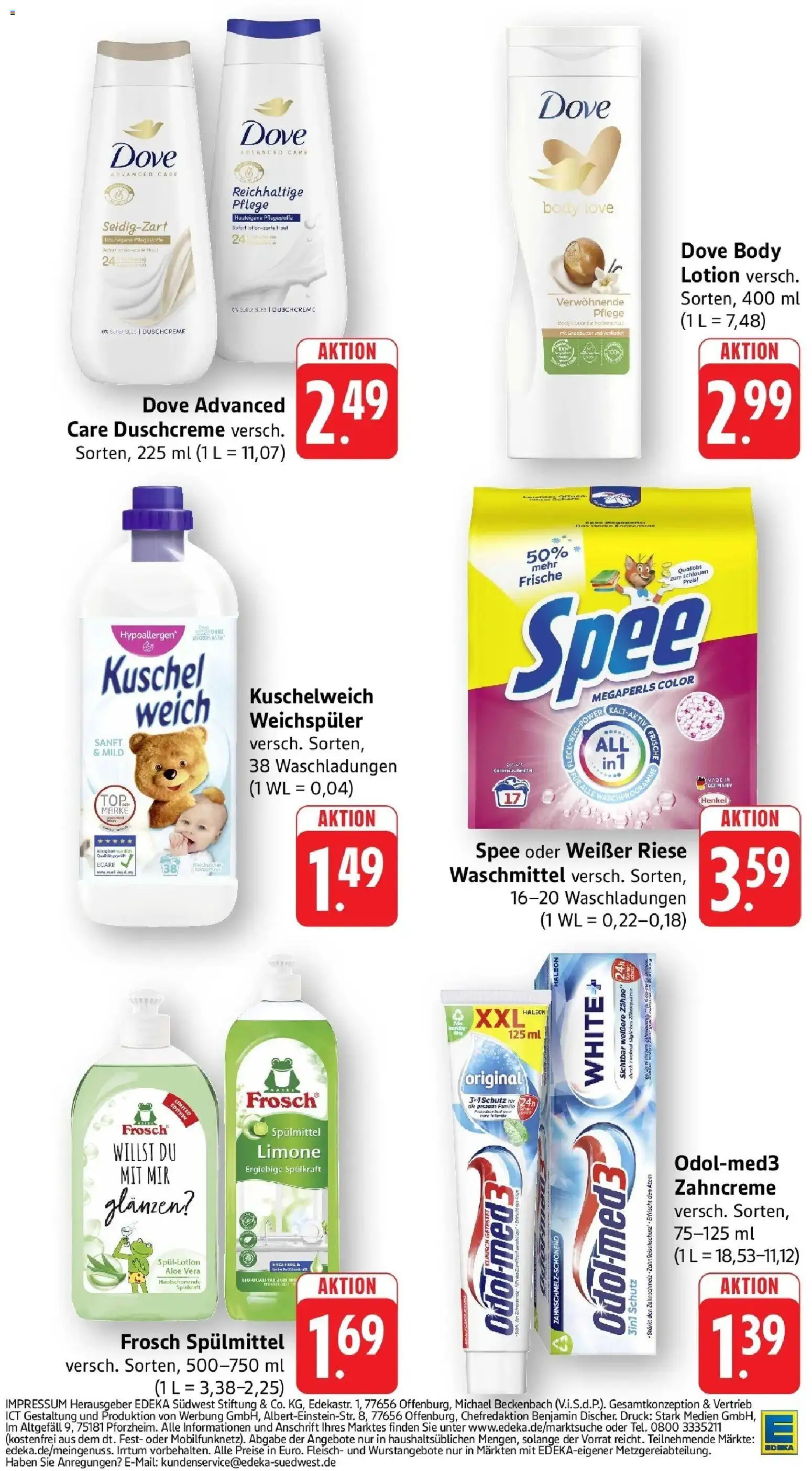 Edeka prospekt Ludwigshafen	 (ab 12.04.2026) » Angebote Online | Seite: 43 | Produkte: Kuschelweich, Spee, Weichspüler, Waschmittel