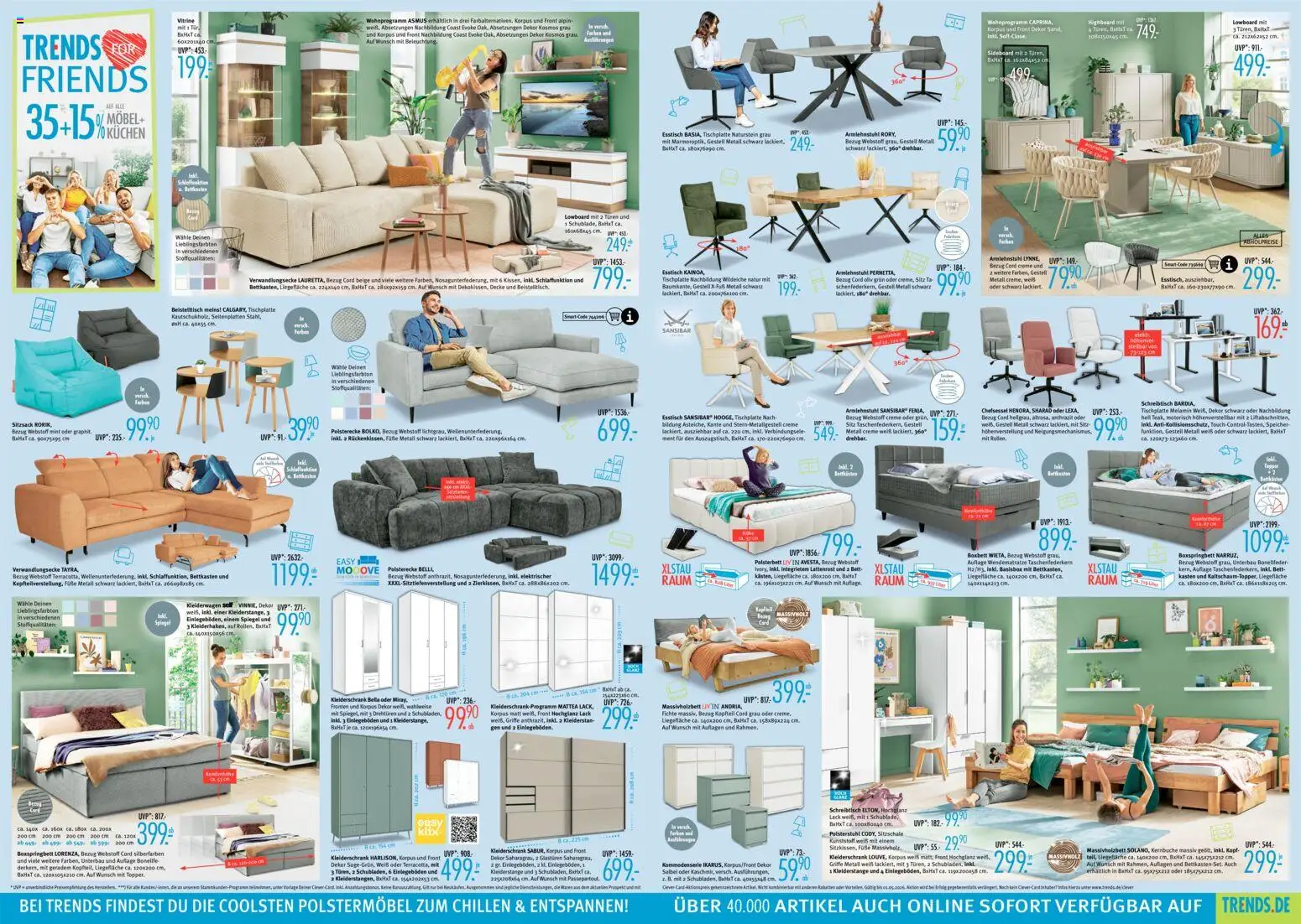 Trends Prospekt 	 – gültig ab 11.04.2026 | Seite: 2 | Produkte: Lowboard, Decke, Polsterbett, Creme