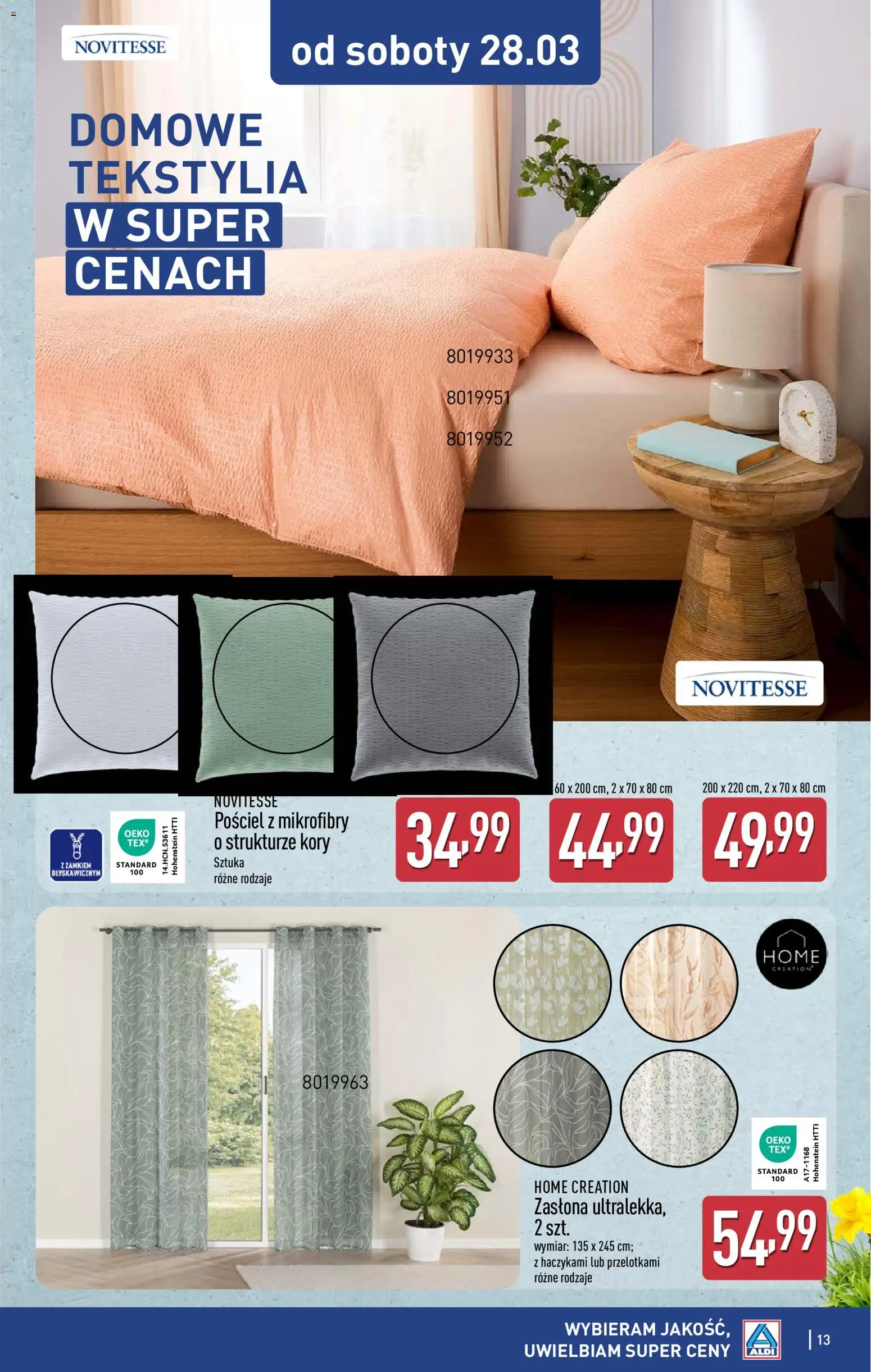 Aldi gazetka - Hity od Środy i od Soboty od 25.03.2026 | Strona: 13 | Produkty: Pościel, Tekstylia