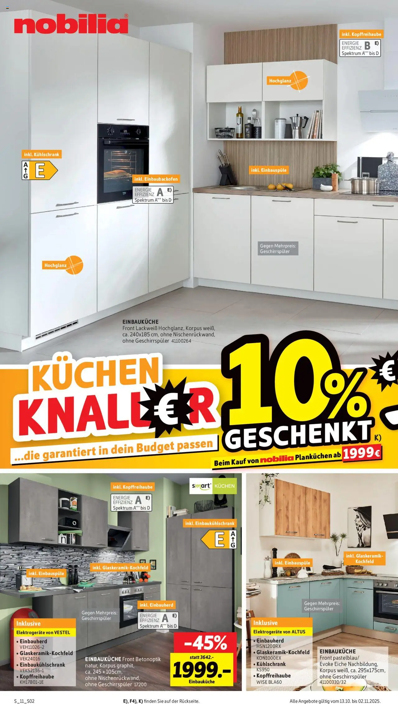 Sconto Prospekt 	 – gültig ab 13.10.2025 | Seite: 2 | Produkte: Einbauküche, Kühlschrank, Kochfeld, Kuchen