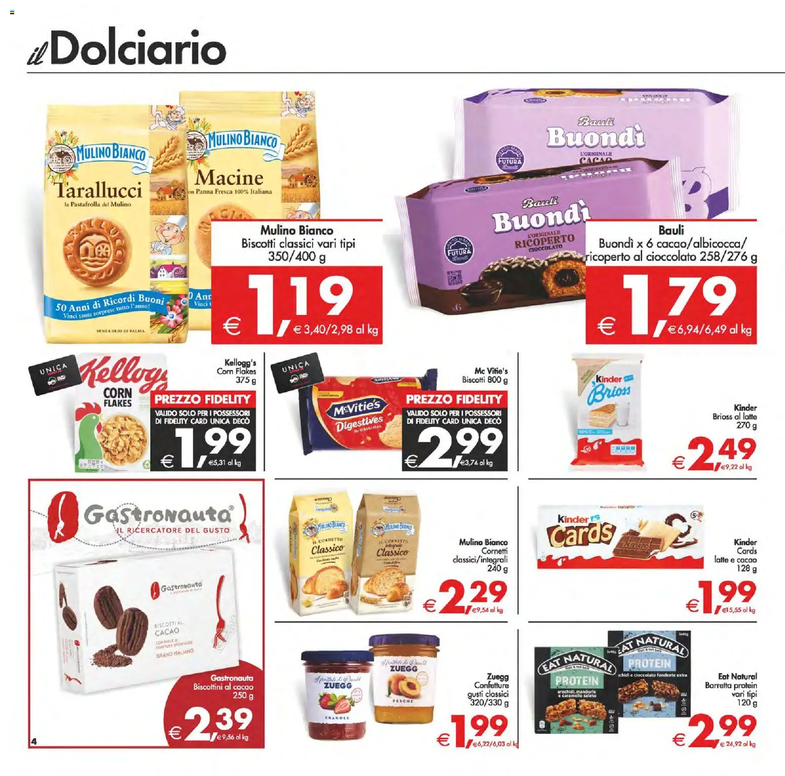 Volantino Decò del 14.11.2025 | Pagina: 4 | Prodotti: Cioccolato, Cornetto, Latte, Olio