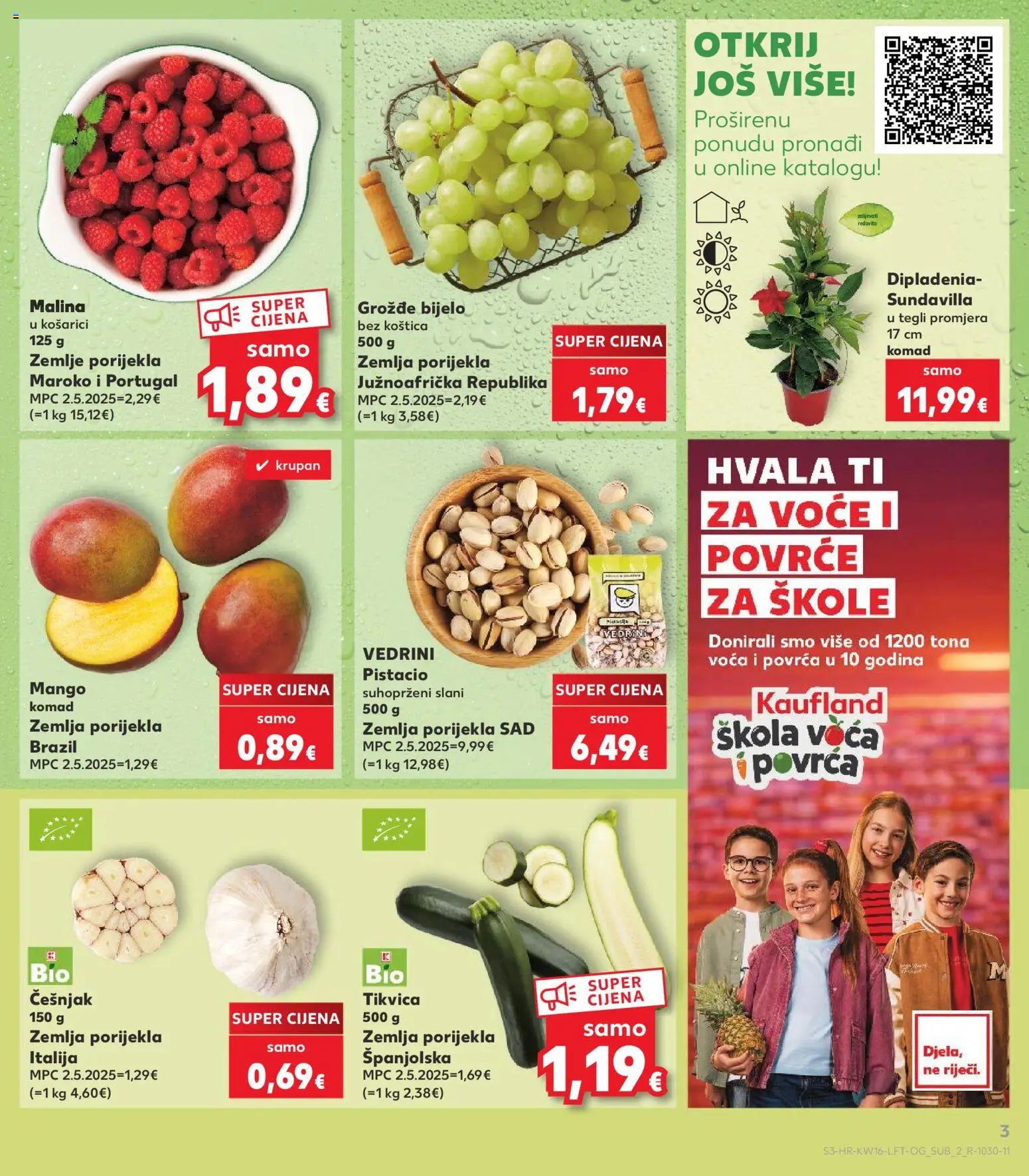 Kaufland katalog | vrijedi od 15.04.2026 | Stranica: 3 | Proizvodi: Povrće, Voće, Mango, Grožđe