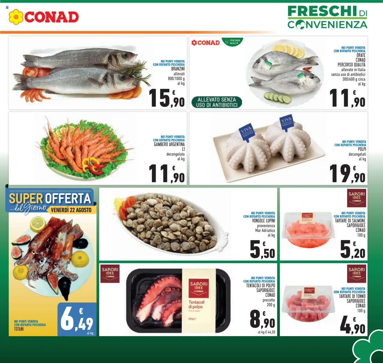 Volantino Conad del 13.08.2025 | Pagina: 3 | Prodotti: Lupini, Salmone, Polpo, Tonno