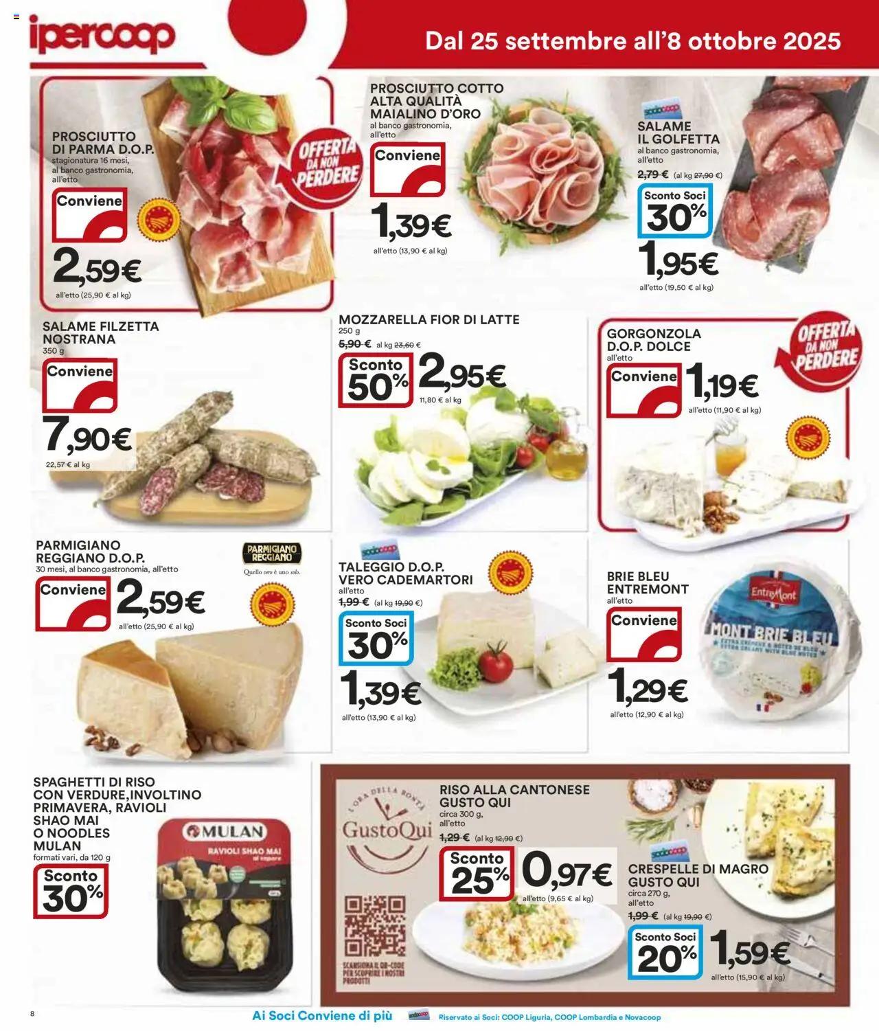 Volantino Ipercoop del 25.09.2025 | Pagina: 8 | Prodotti: Riso, Latte, Ravioli, Gorgonzola
