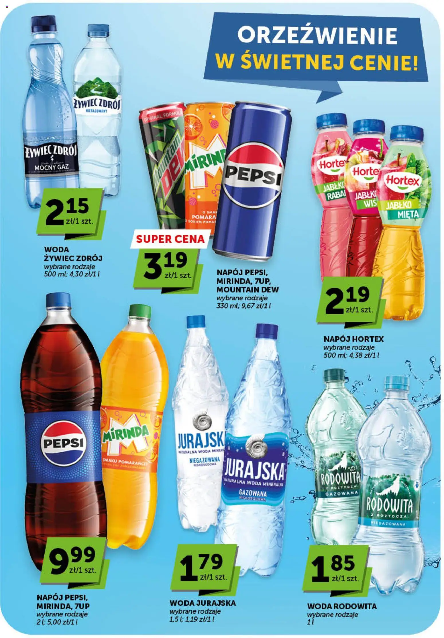 Groszek gazetka od 23.04.2026 | Strona: 31 | Produkty: Woda żywiec, Pepsi, Mięta, Woda