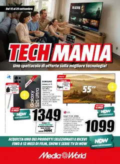 Anteprima del volantino Media World Tech Mania catalogo valido a partire dal 15.09.2025