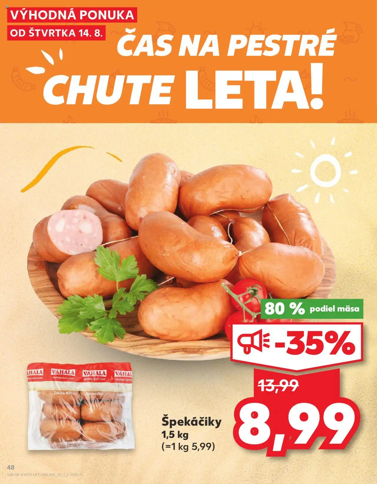 Kaufland SK akciós ujság - amely érvényes a következő dátumtól: 14.08.2025 | Oldal: 48