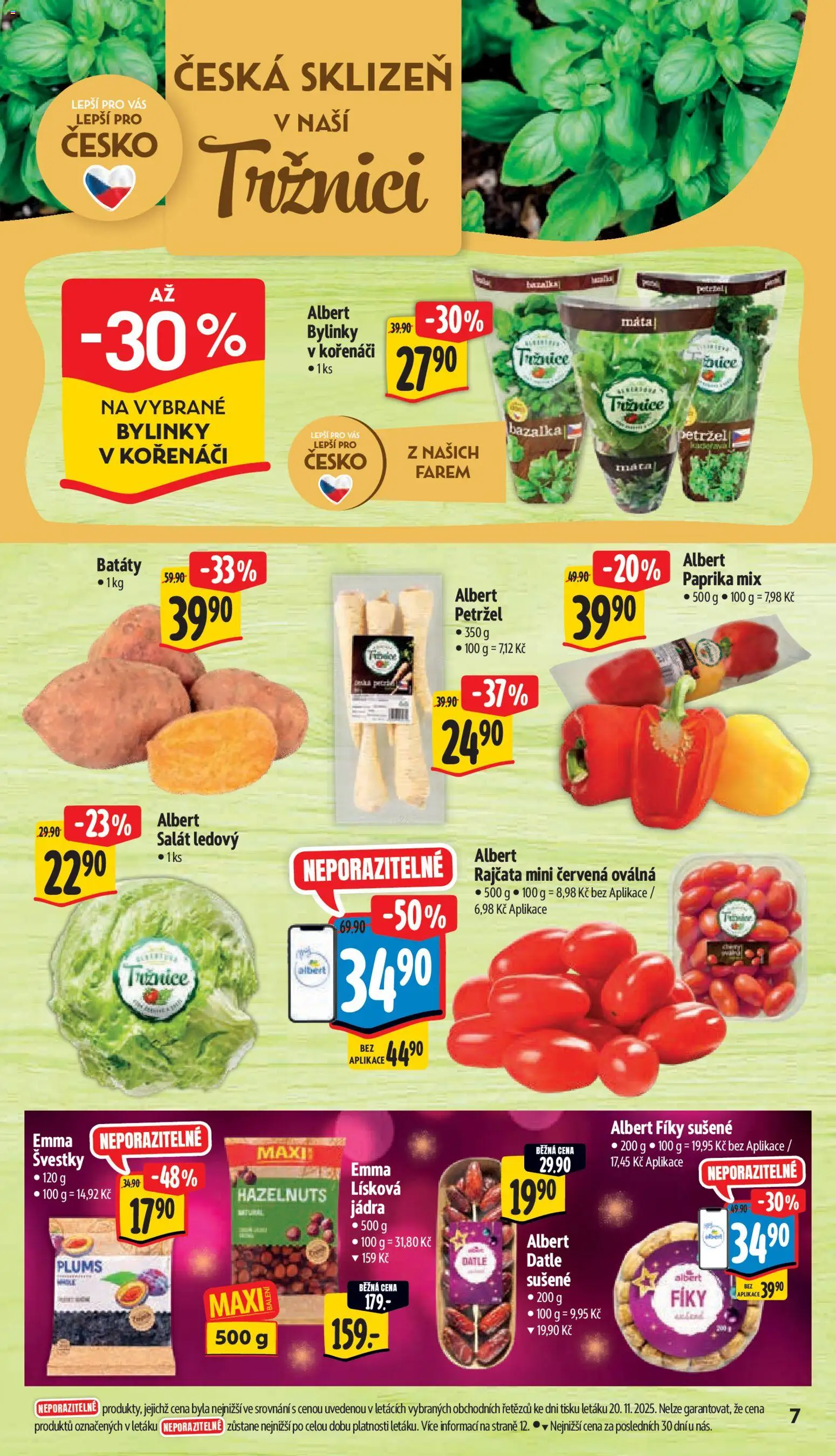 Albert leták - Supermarket od 26.11.2025 | Strana: 12 | Produkty: Švestky, Batáty, Petržel, Datle