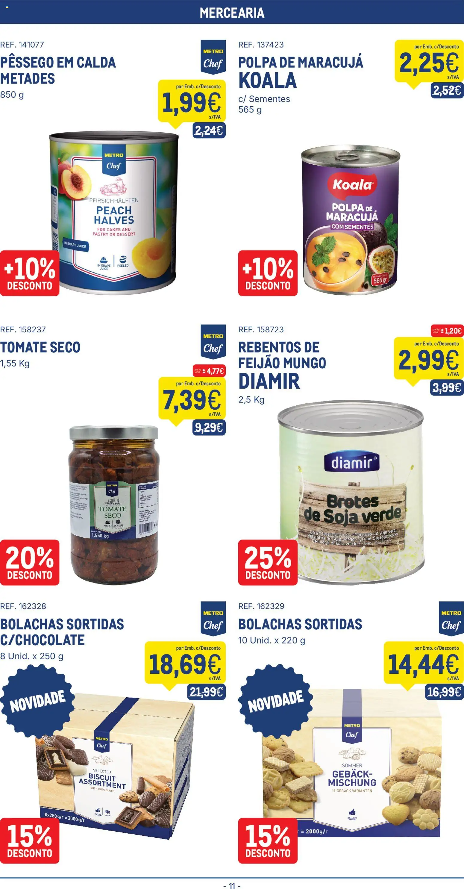 Makro folheto │ válido de 25.11.2025 | Página: 11 | Produtos: Soja, Bolachas, Chocolate, Tomate