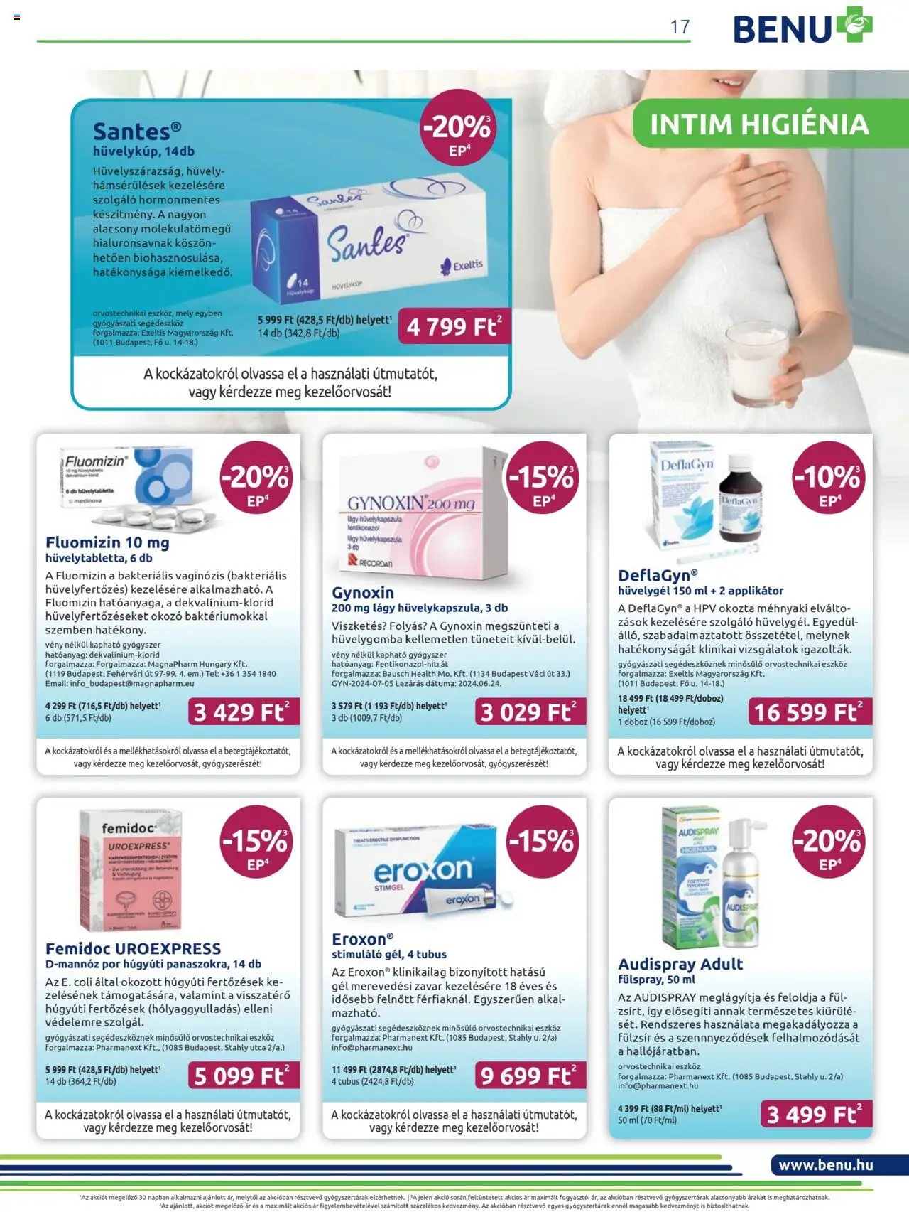 BENU Gyógyszertárak akciós ujság - amely érvényes a következő dátumtól: 01.07.2025 | Oldal: 17 | Termékek: Applikátor, Doboz