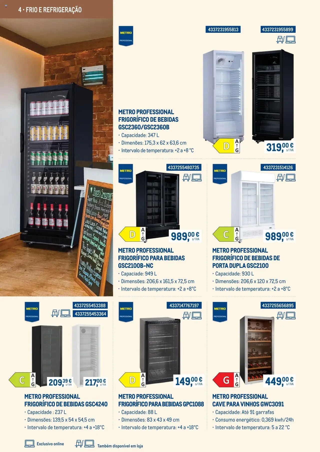 Makro -  Equipamento de cozinha e serviço de mesa - Catálogo 2025 │ válido de 03.03.2025 | Página: 4 | Produtos: Porta, Frigorífico