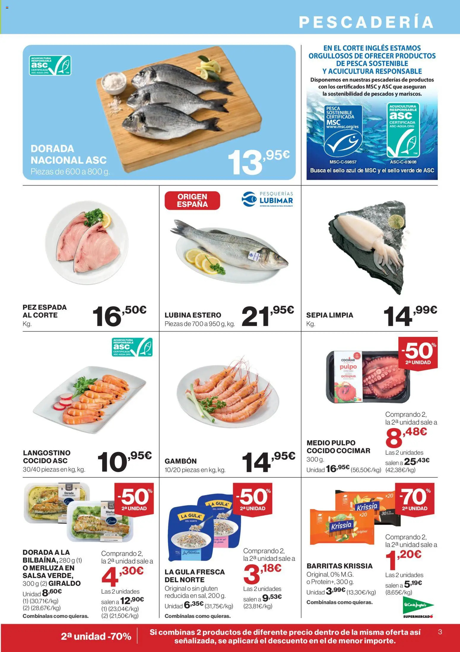 El Corte Inglés ofertas │ válido desde el 09.04.2026 | Página: 3 | Productos: Langostino