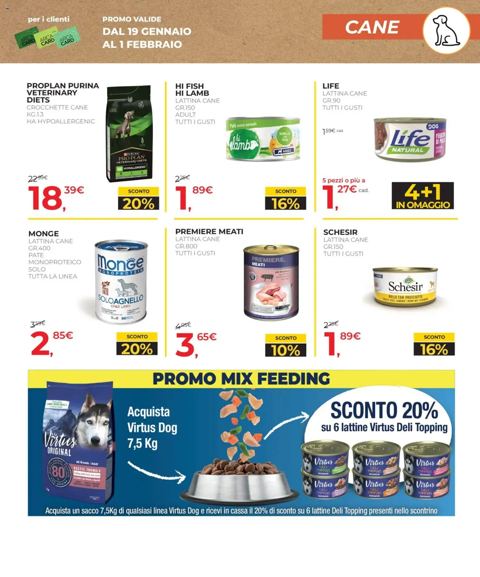 Volantino Arcaplanet del 19.01.2026 | Pagina: 13 | Prodotti: Paté, Pollo, Cereali, Topping