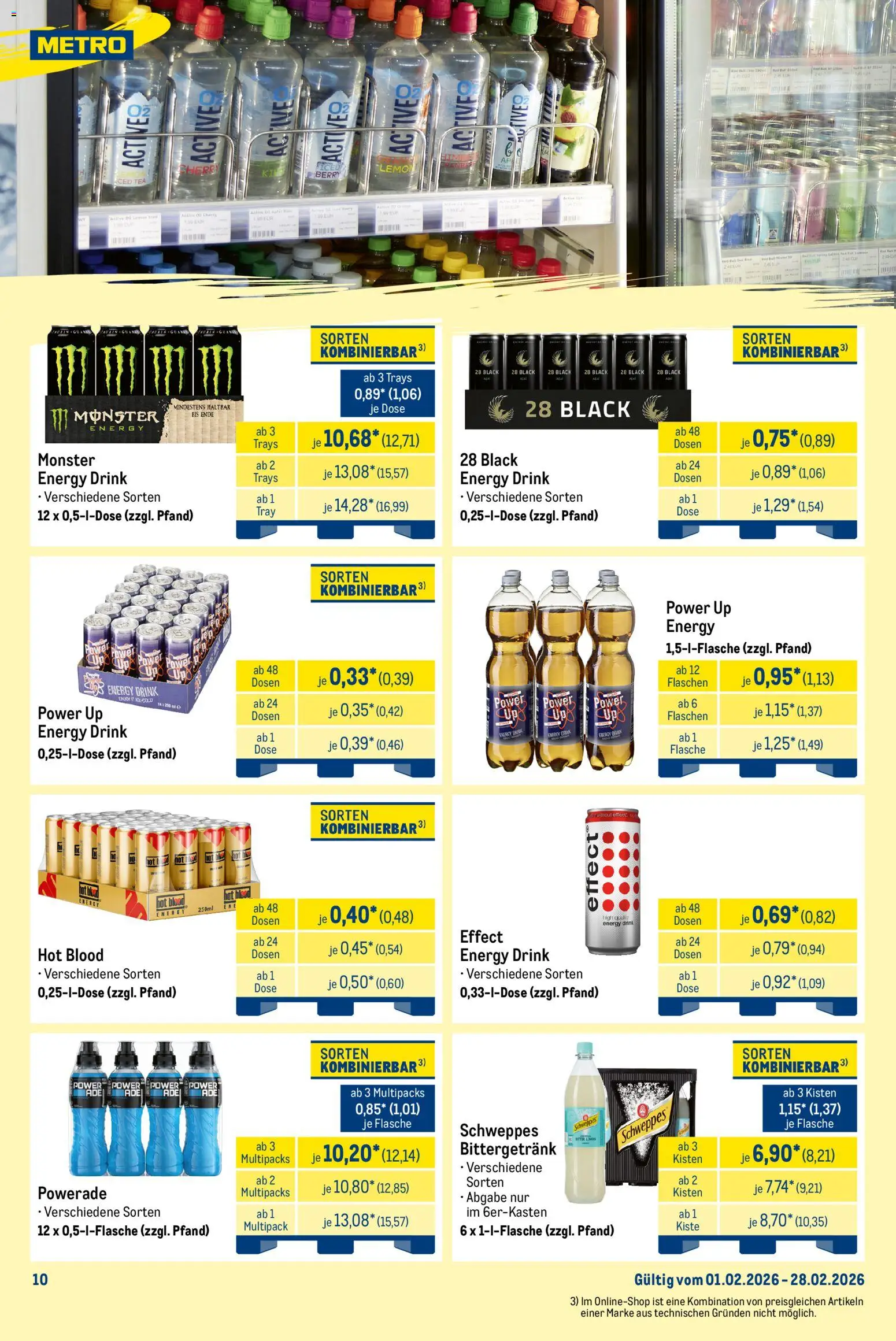 Metro  Monats-Mix – gültig ab 01.02.2026 | Seite: 10 | Produkte: Energy, Schweppes, Monster, Powerade