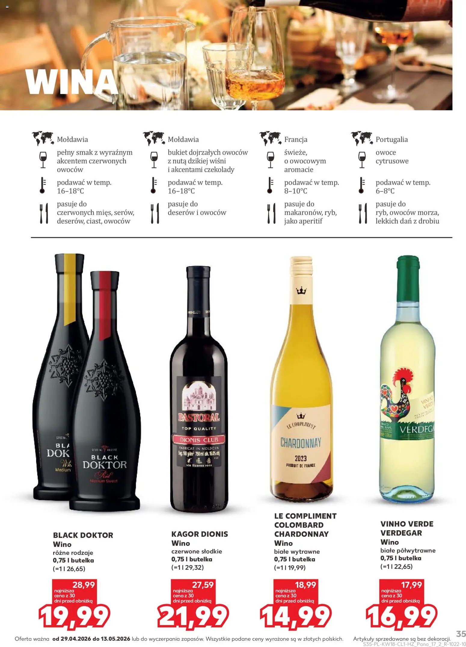 Kaufland Polsko leták - Barek od 29.04.2026 | Strana: 35 | Produkty: Kagor, Gin