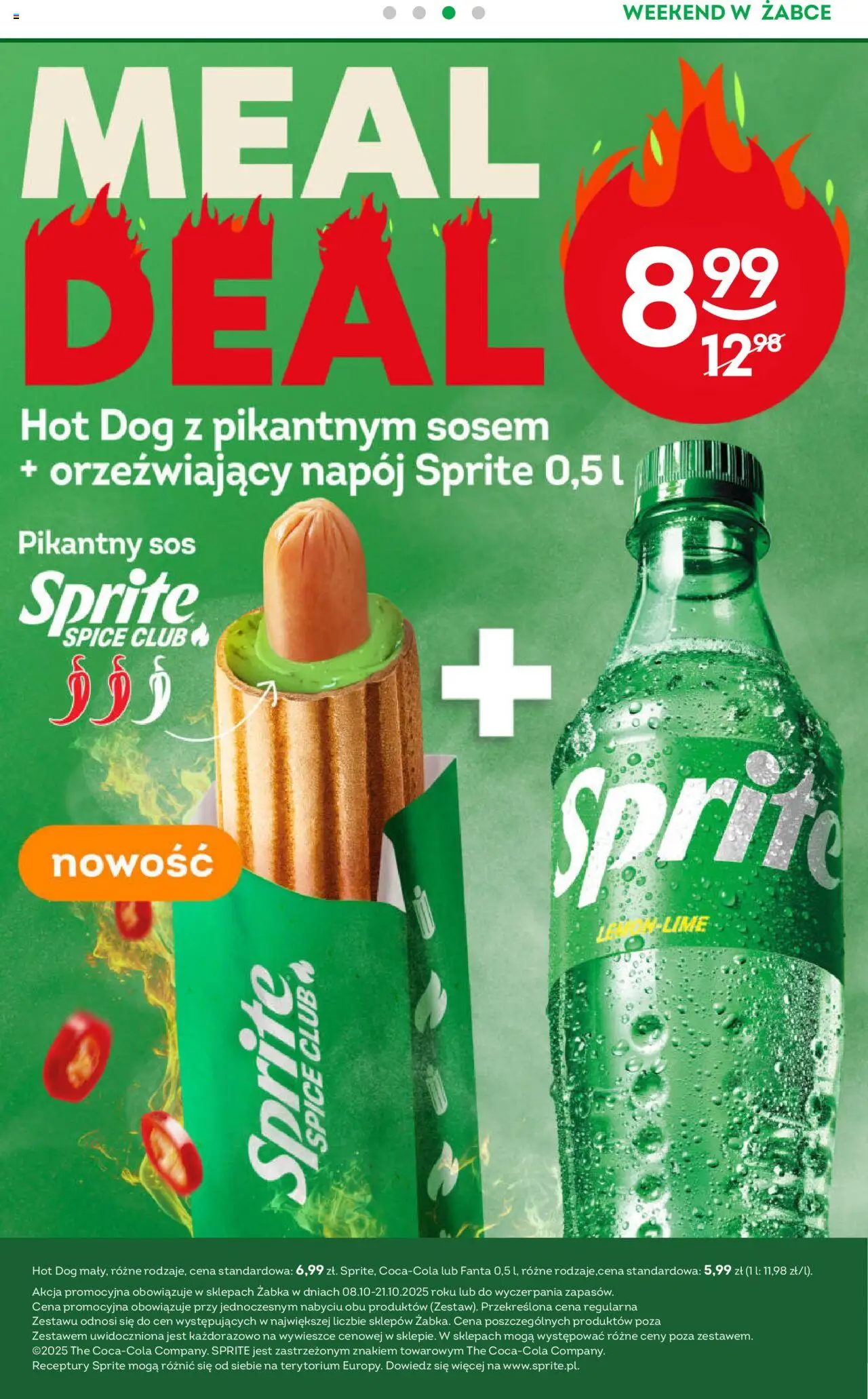 Żabka Gazetka - Weekendowe promocje od 10.10.2025 | Strona: 4 | Produkty: Sprite, Sos