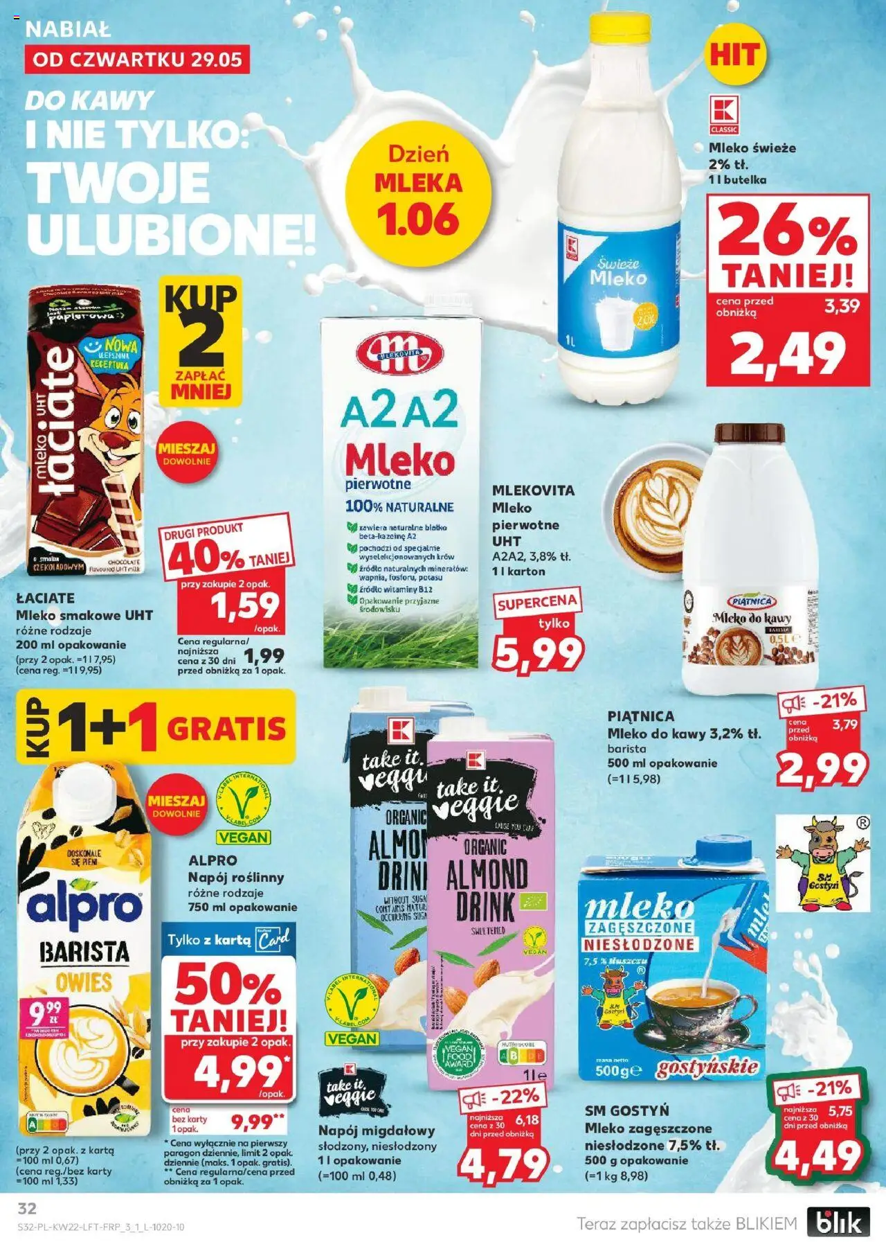 Kaufland gazetka od 29.05.2025 | Strona: 32 | Produkty: Mleko zagęszczone niesłodzone, Mleka, Napój migdałowy, Mleko