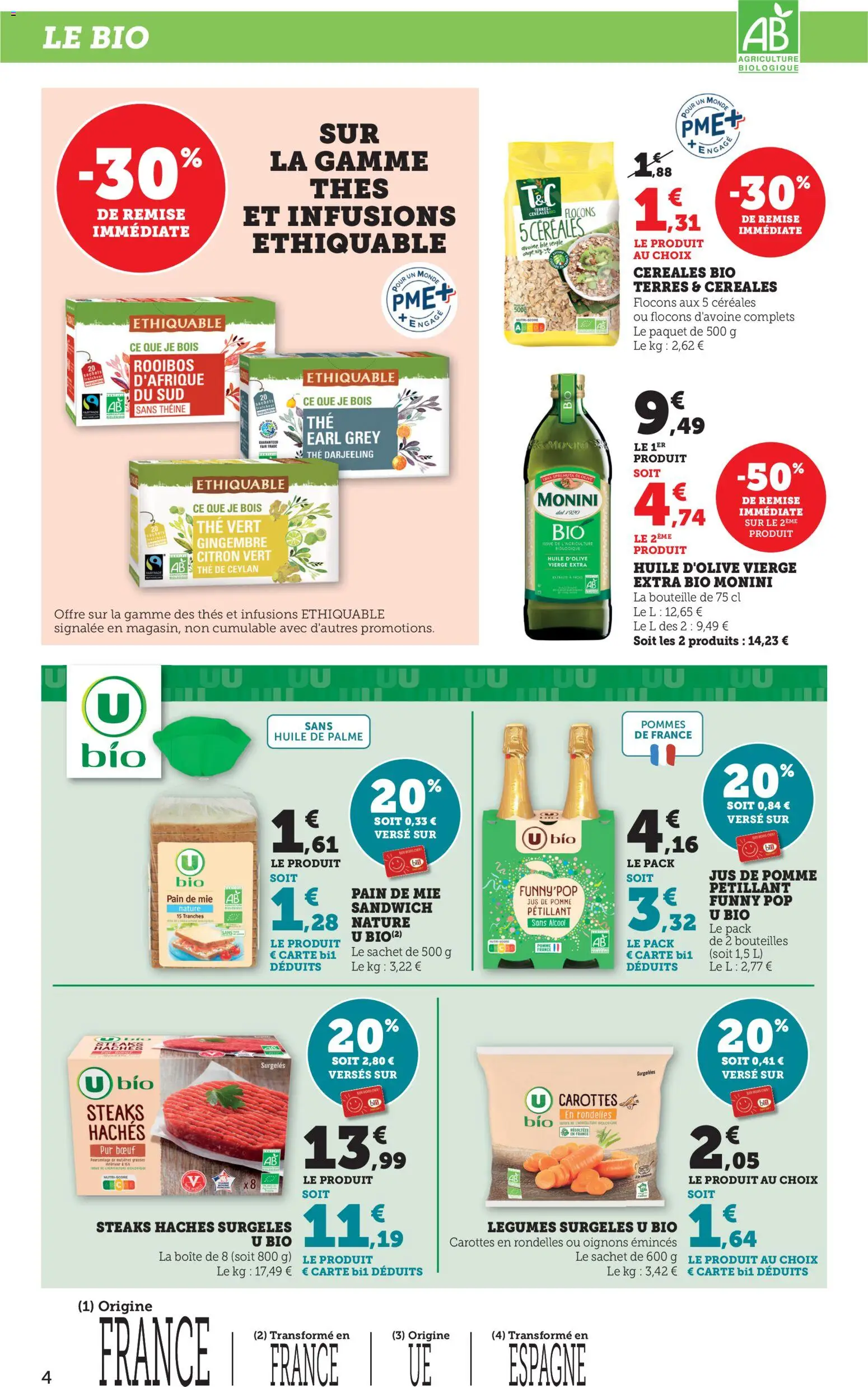 {H1} | Page: 4 | Produits: Huile D'olive, Pomme, Jus, Thé