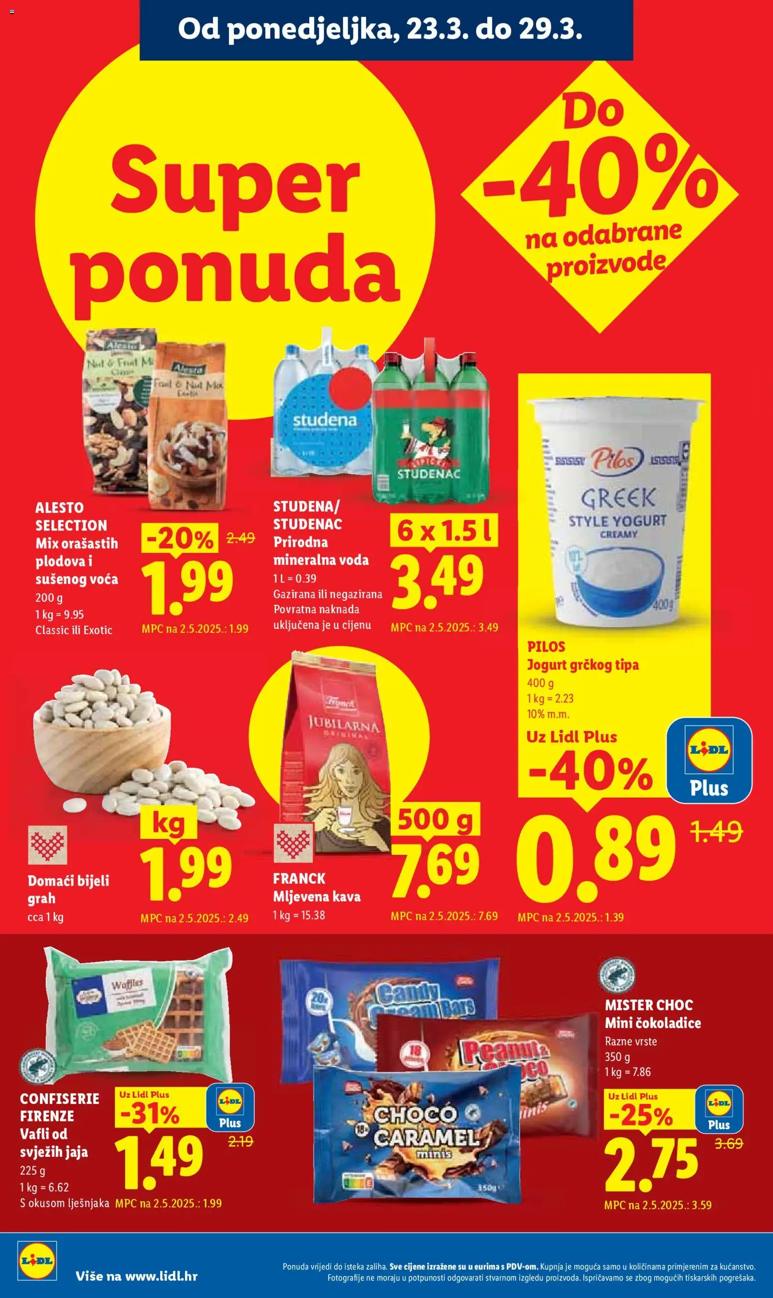 Lidl katalog | vrijedi od 23.03.2026 | Stranica: 6 | Proizvodi: Mineralna voda, Mljevena kava, Jogurt, Voda