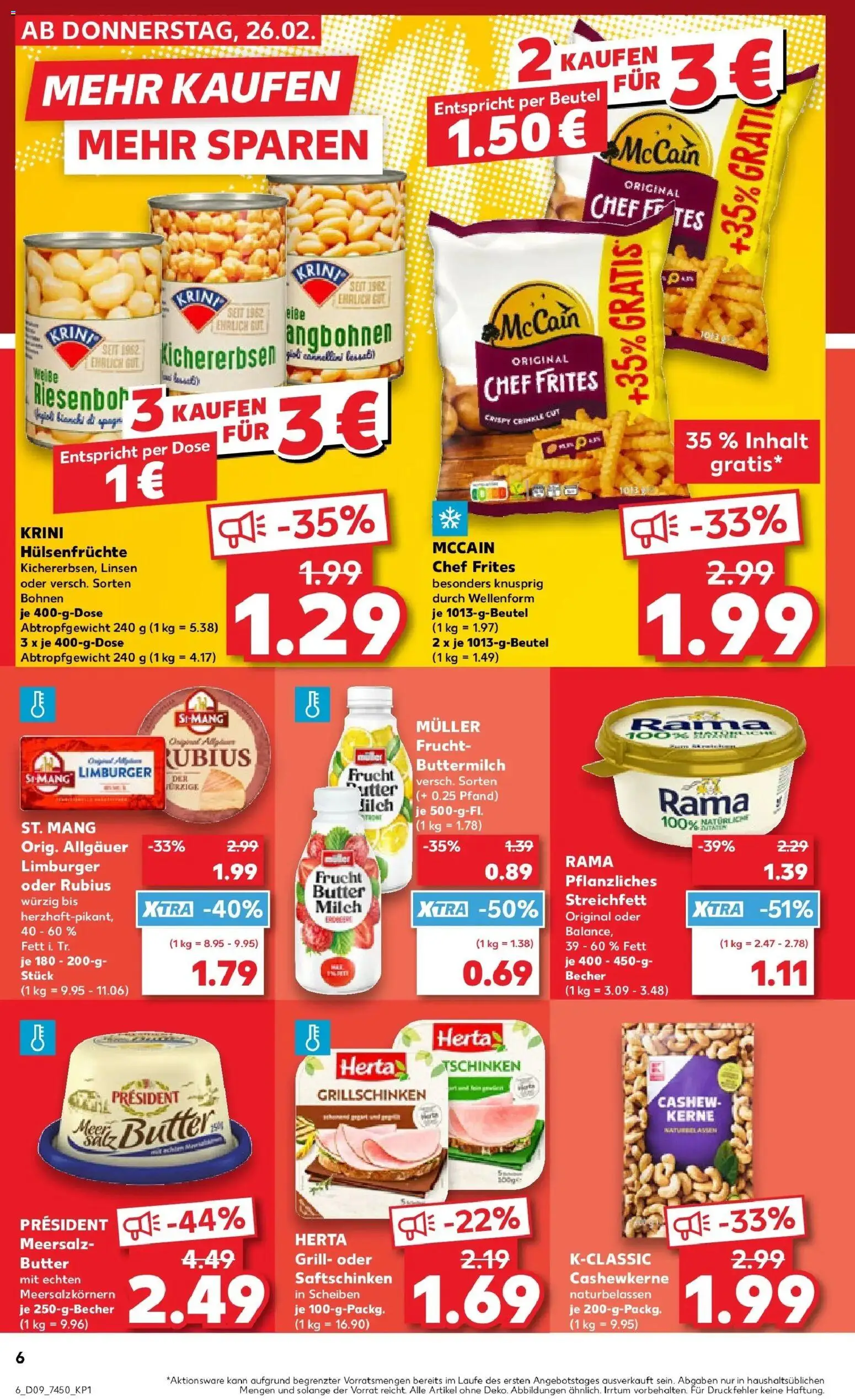 Kaufland prospekt Westerburg	 – gültig ab 26.02.2026 | Seite: 6 | Produkte: Grill, Buttermilch, Rama, Milch