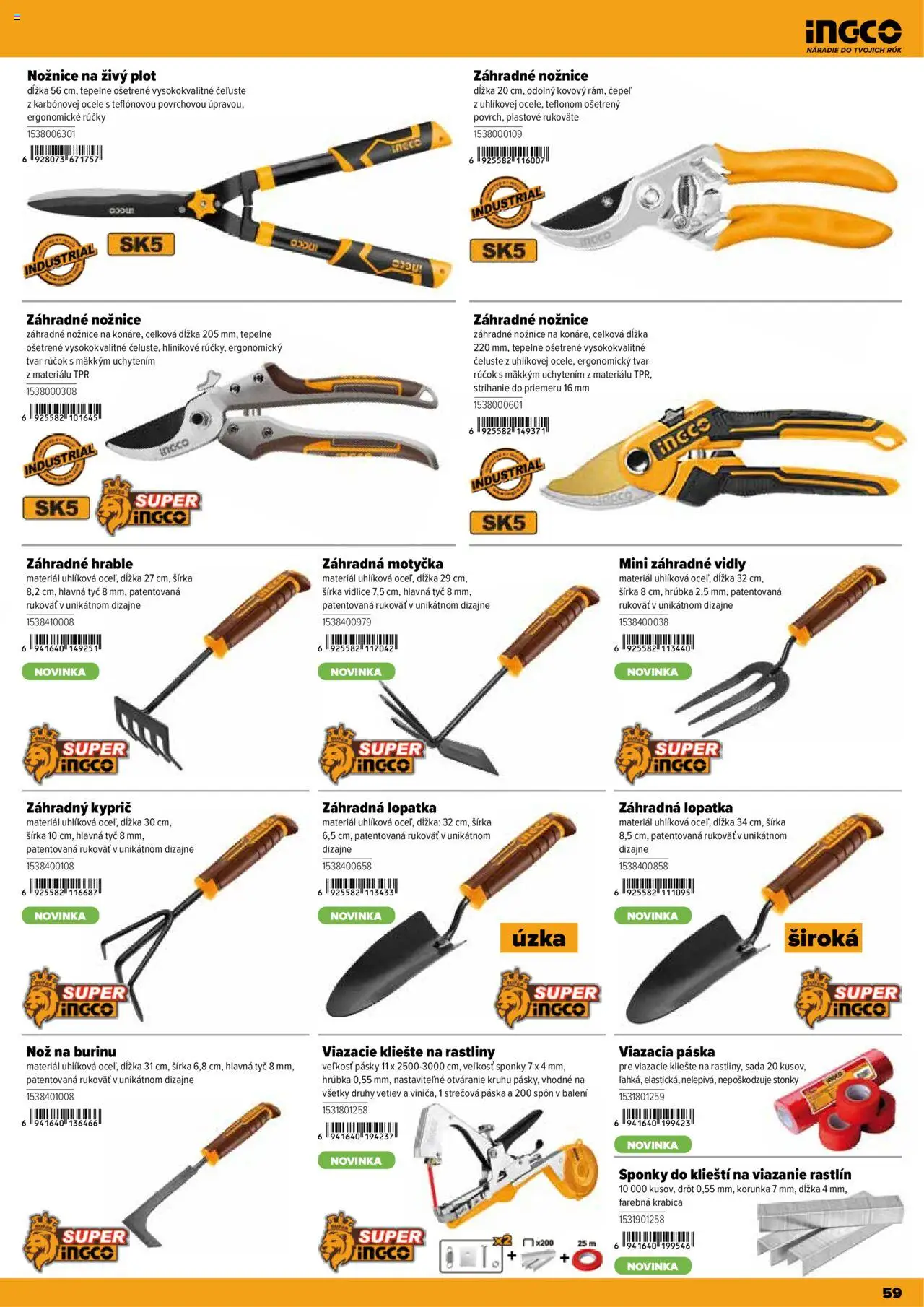 Nové Kinekus akcie – leták je platný od 28.04.2025 | Strana: 59 | Produkty: Nožnice na živý plot, Náradie