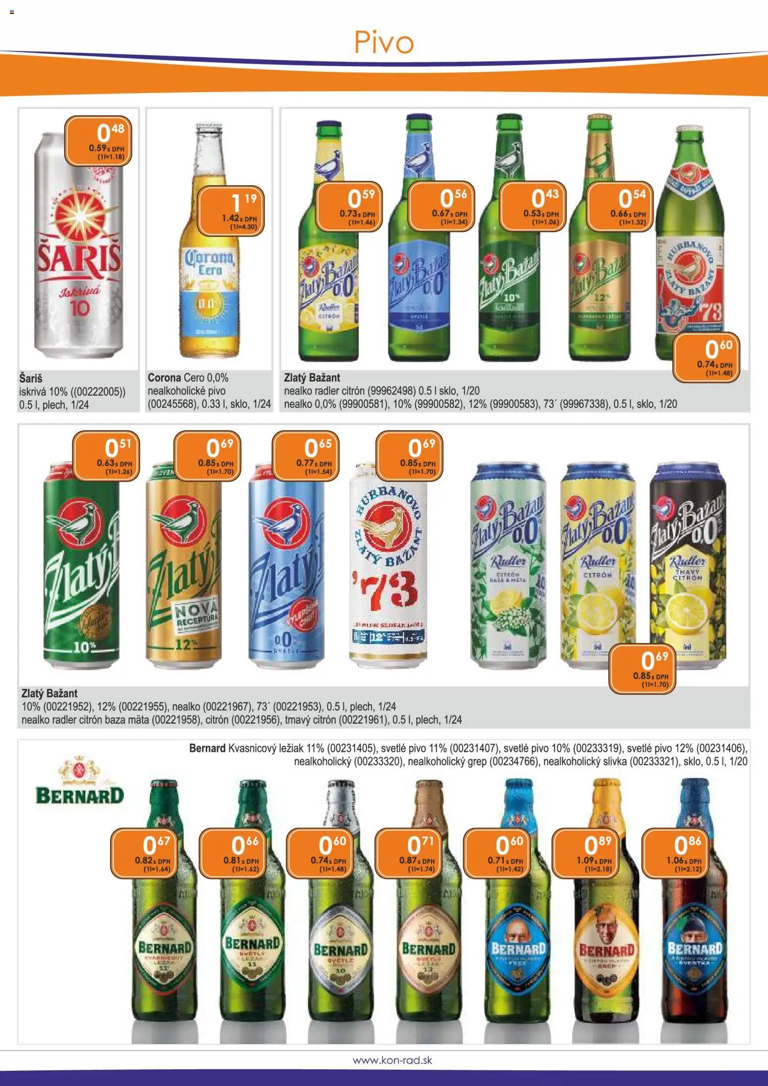 Nové KON - RAD akcie – leták je platný od 01.04.2026 | Strana: 20 | Produkty: Pivo, Radler, Nealkoholické pivo, Grep