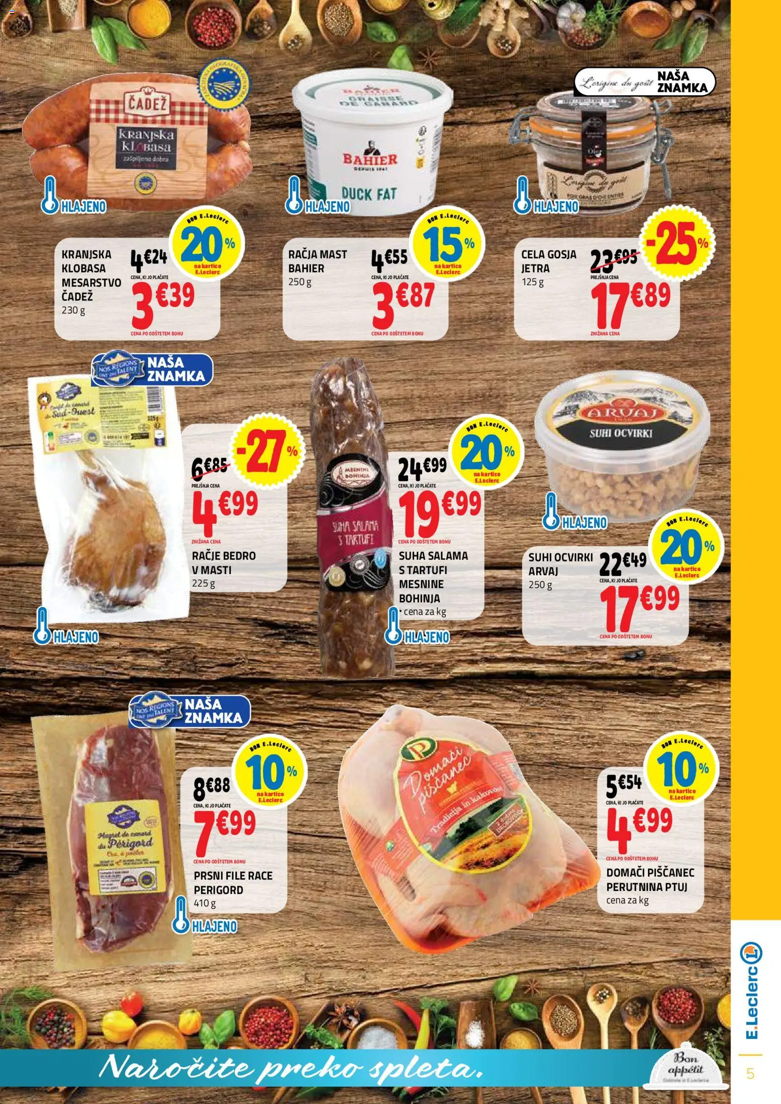 Novi E.leclerc katalog ponudbe – veljaven od 05.11.2025 | Stran: 5 | Izdelki: Ocvirki, Salama
