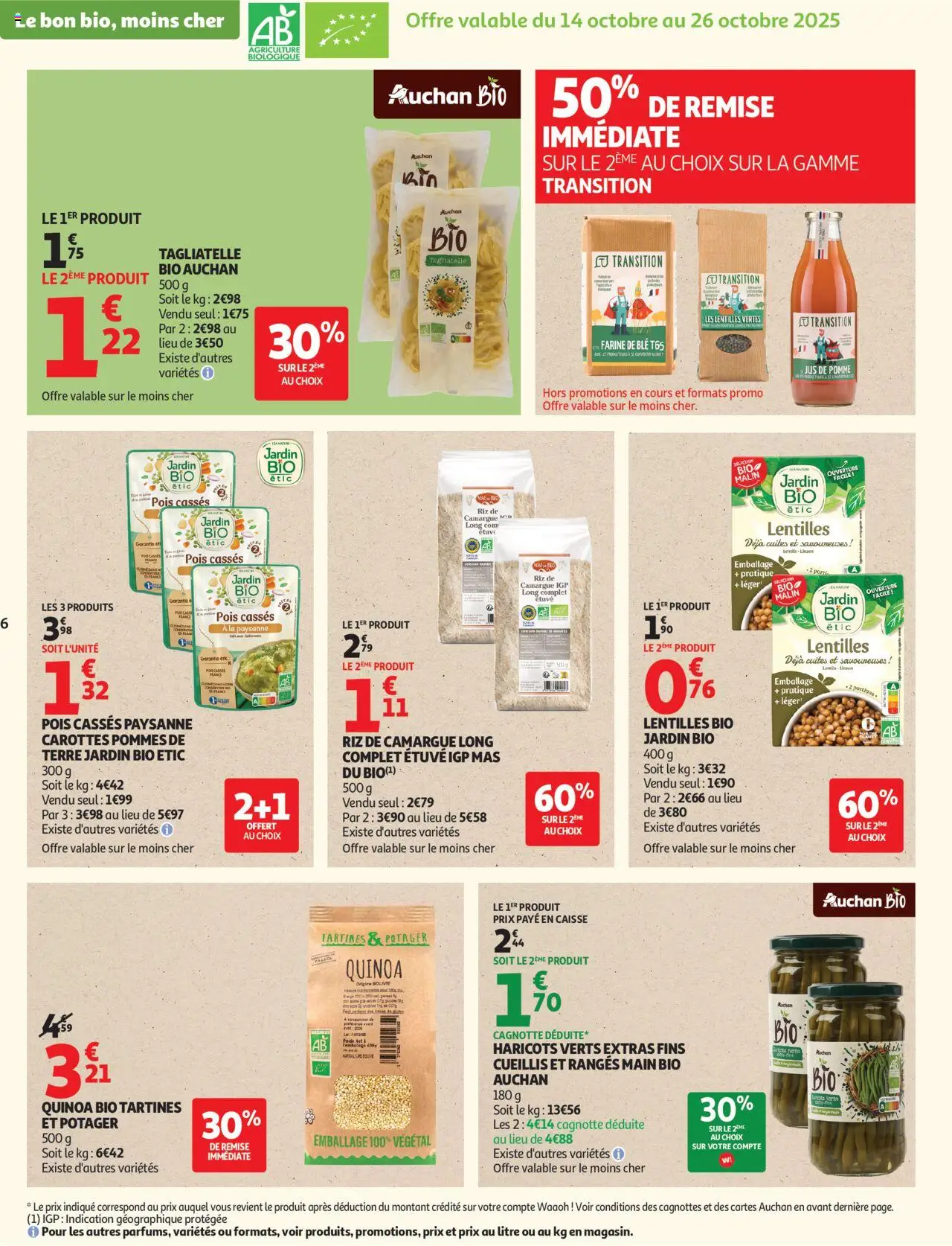 {H1} | Page: 6 | Produits: Farine de ble, Pomme, Jus, Riz