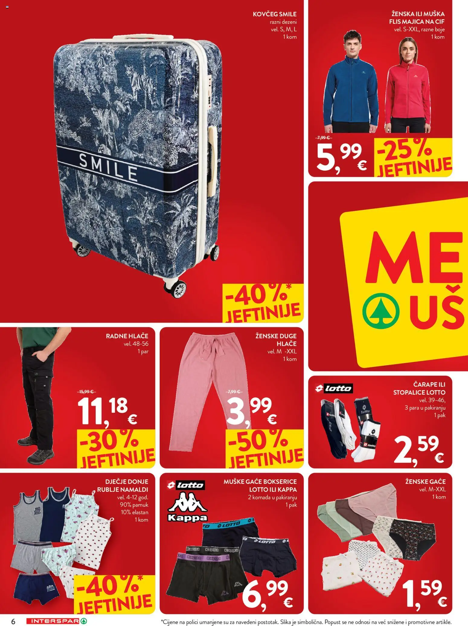 Interspar katalog | vrijedi od 21.01.2026 | Stranica: 6 | Proizvodi: Majica, Hlače, Čarape, Bokserice