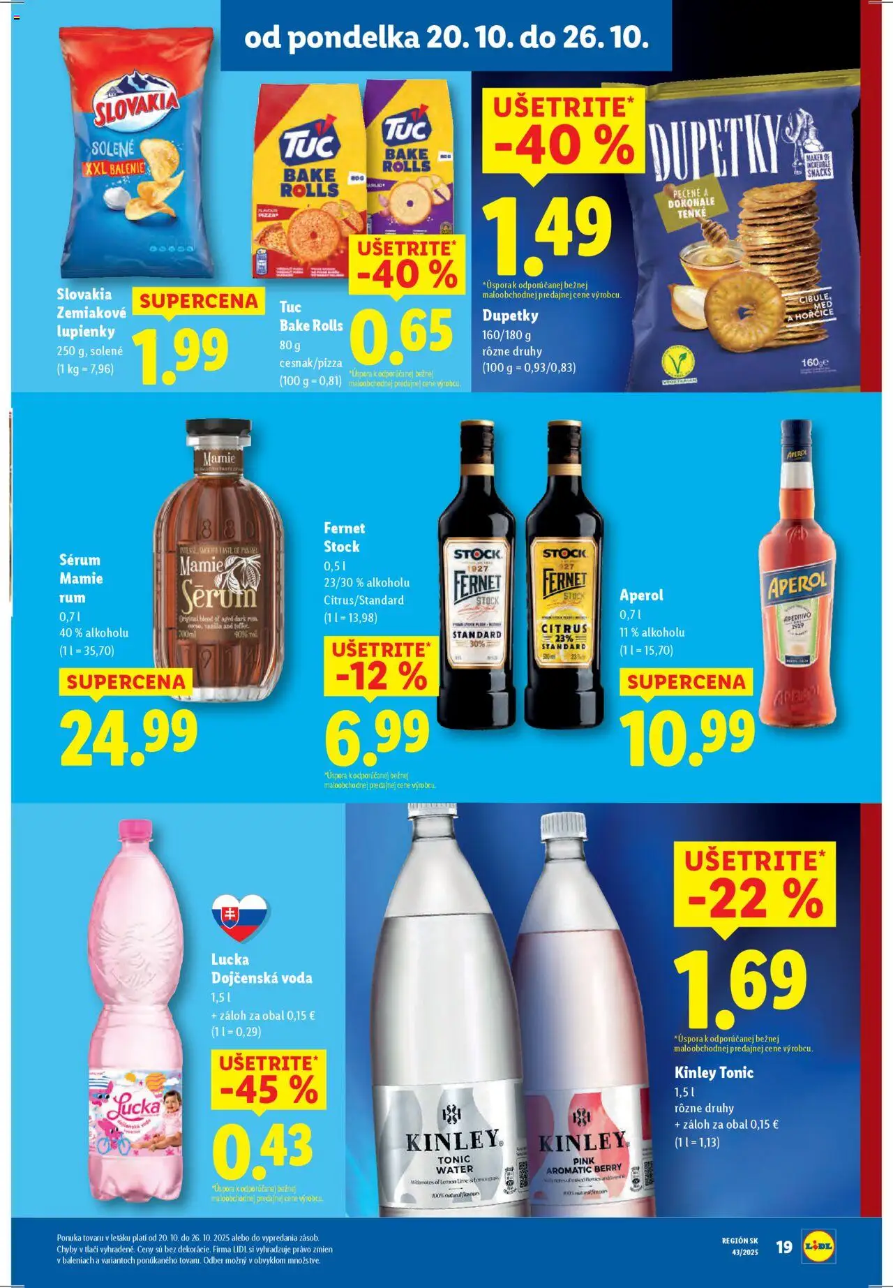Nové Lidl akcie – leták je platný od 20.10.2025 | Strana: 27 | Produkty: Lucka, Fernet, Fernet Stock, Aperol