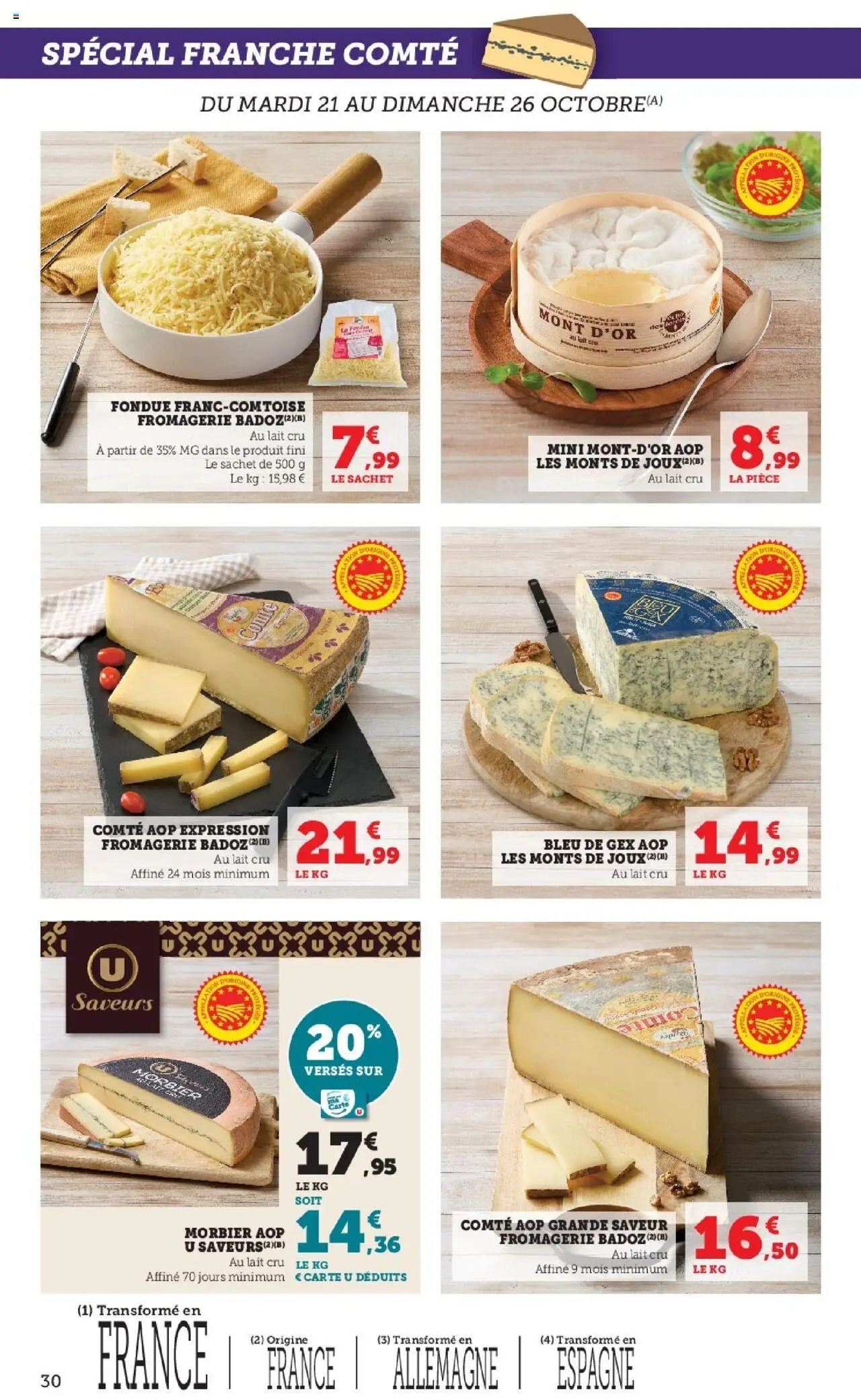 {H1} | Page: 30 | Produits: Morbier aop, Mont d'or, Lait