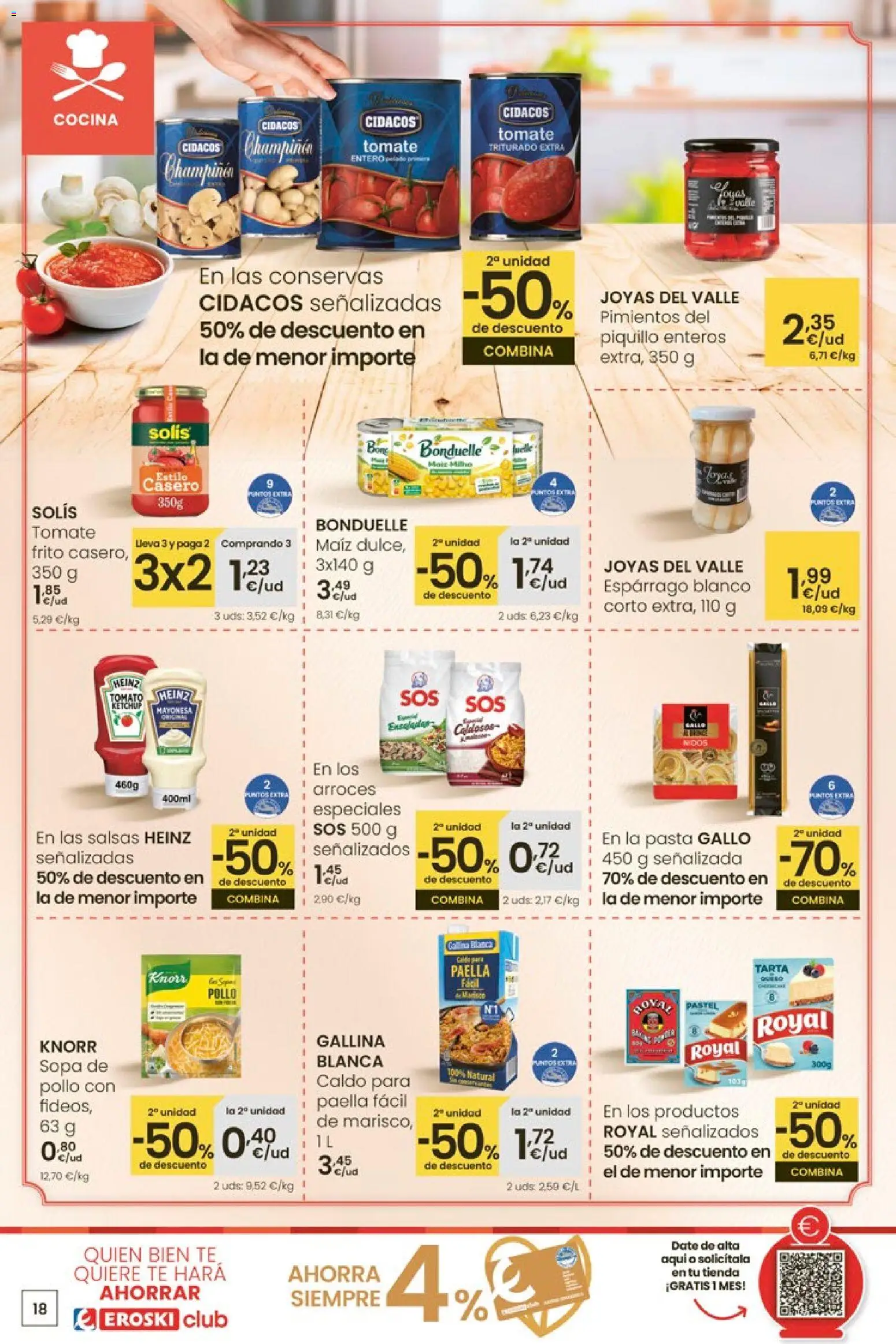 Eroski - Oferta │ válido desde el 12.03.2026 | Página: 18 | Productos: Té, Οθόνη προβολής, Cocina, Tomate triturado