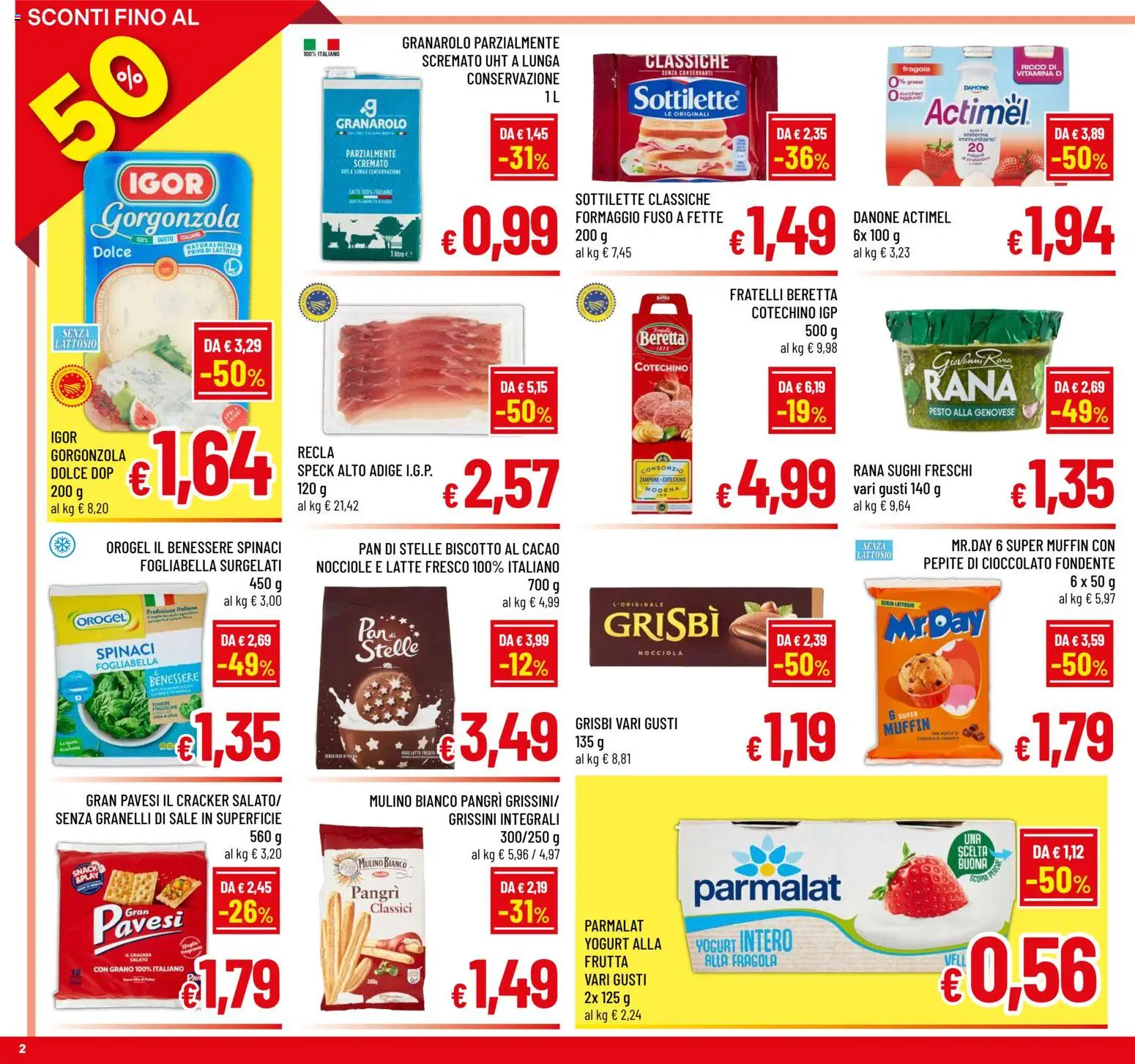 Volantino A&O del 10.11.2025 | Pagina: 2 | Prodotti: Yogurt, Muffin, Gorgonzola, Cotechino