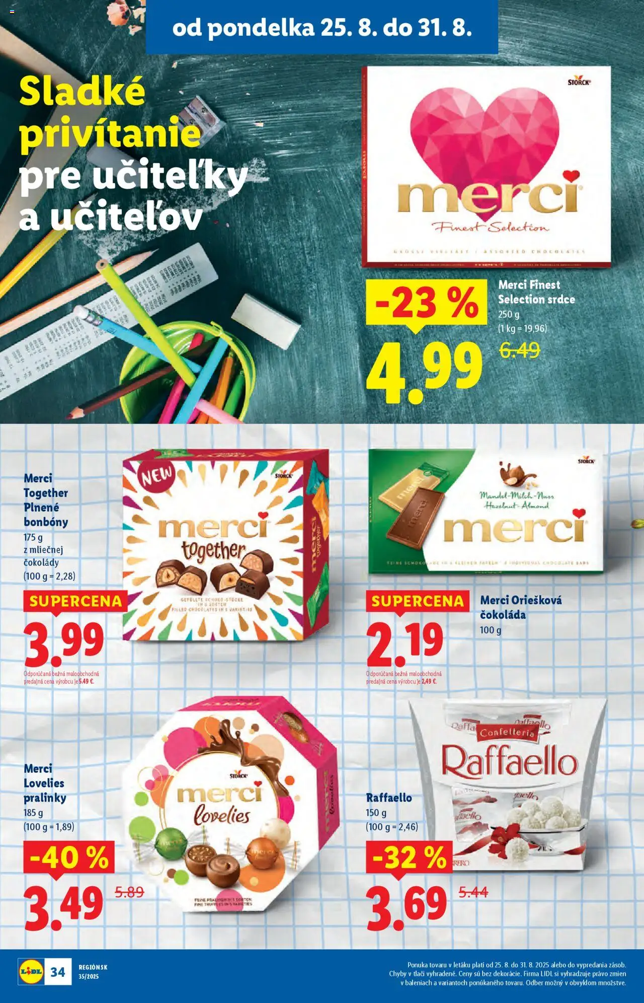 Lidl leták │ platný od 25.08.2025 | Strana: 44 | Produkty: Merci, Čokoláda
