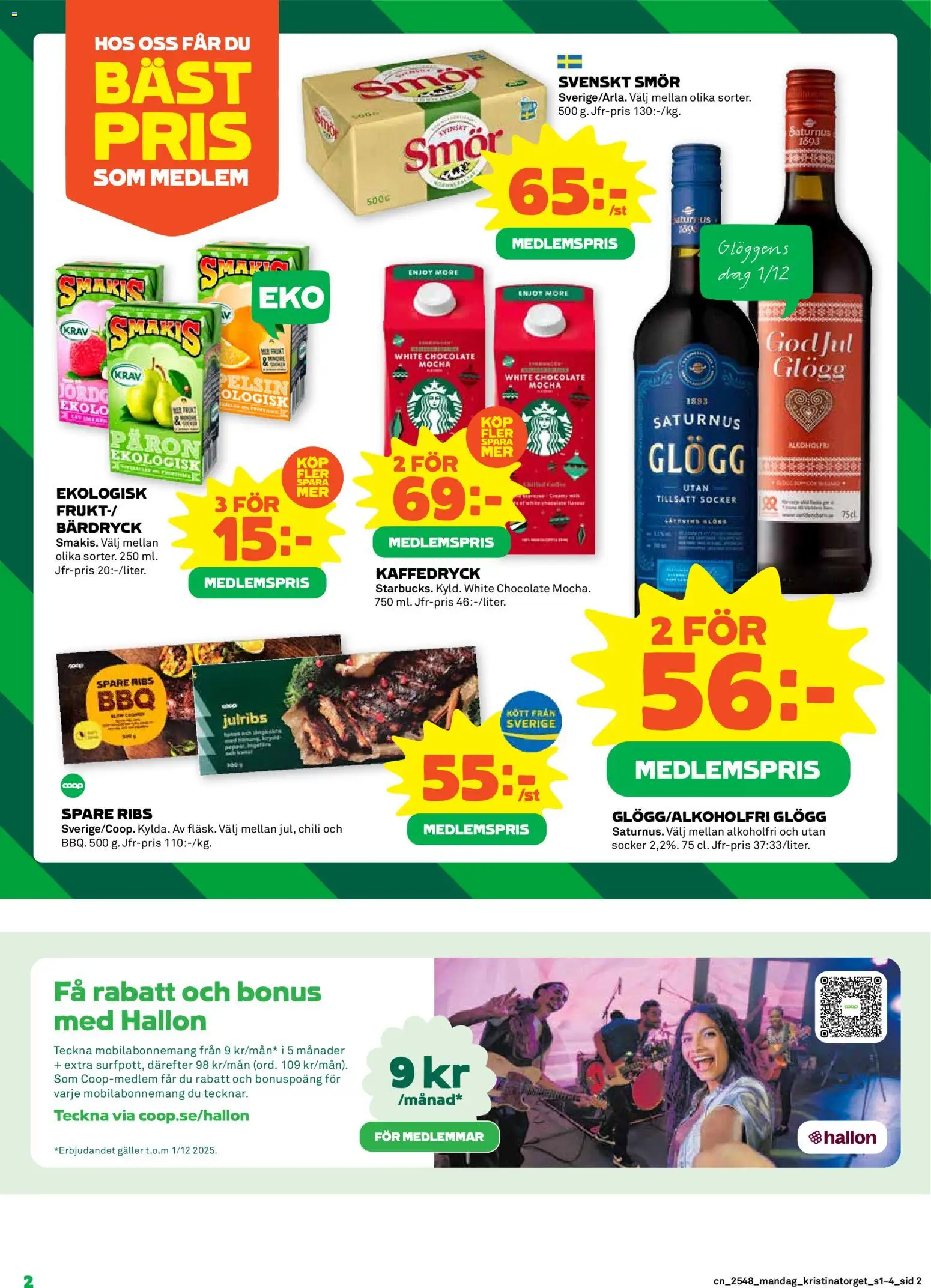 Coop reklamblad aktuell från 24.11.2025 | Sida: 2 | Produkter: Galler, Smör, Chili, Hallon