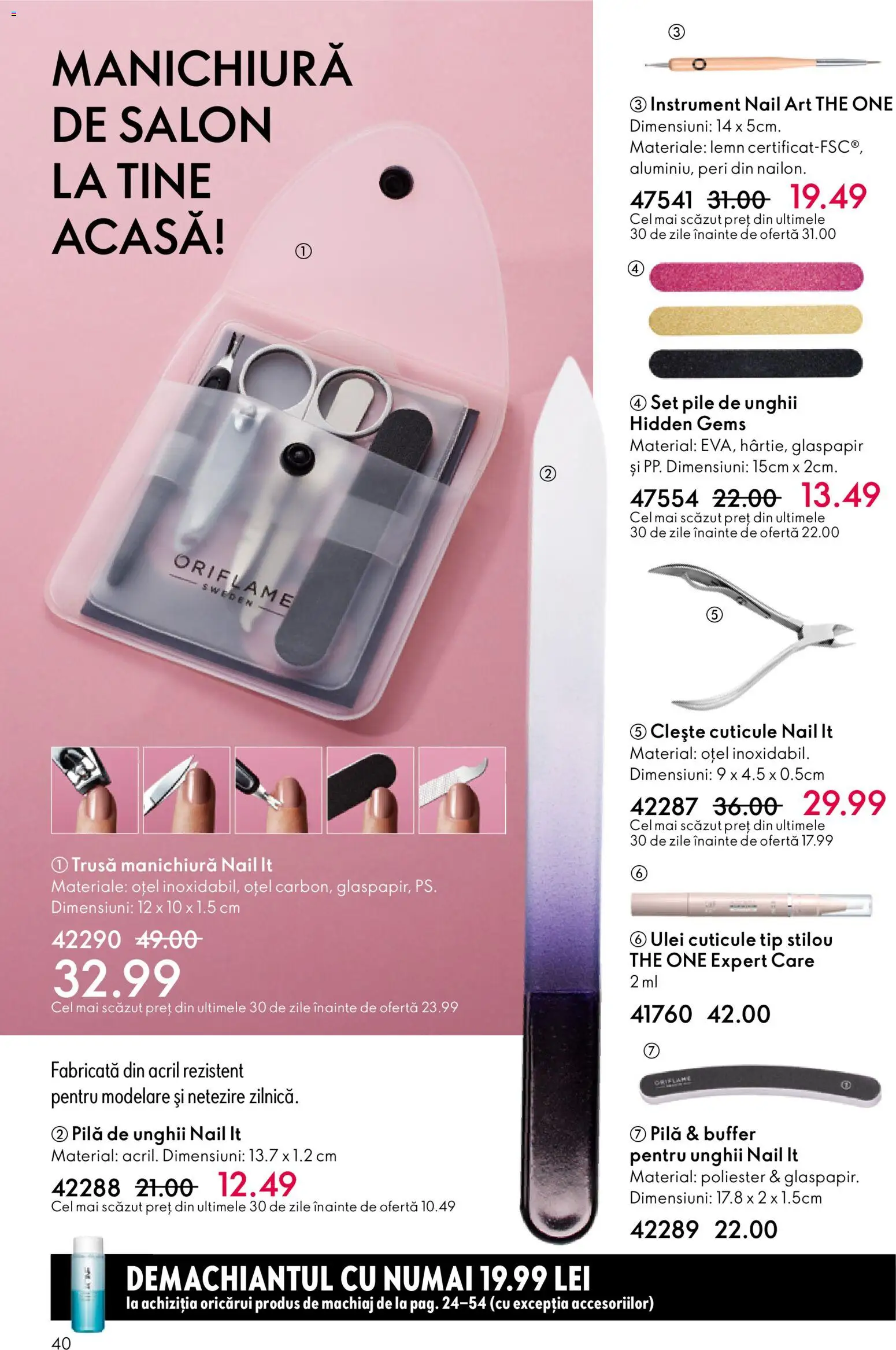 Noul catalog Oriflame – valabil de la 23.12.2025 | Pagină: 40 | Produse: Clește, Machiaj, Ulei